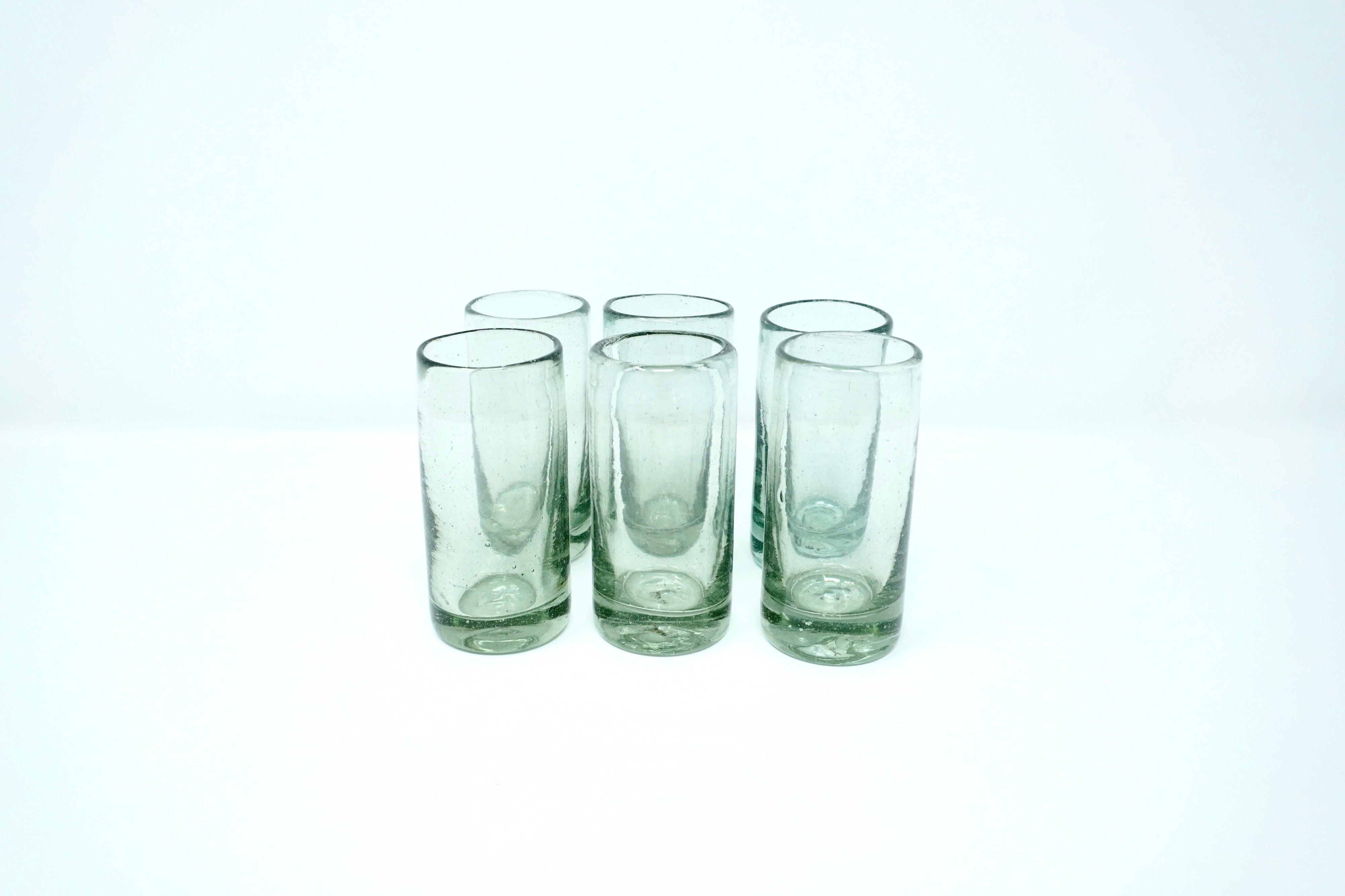 Tradicional alto | Set de 6 tequileros de vidrio soplado