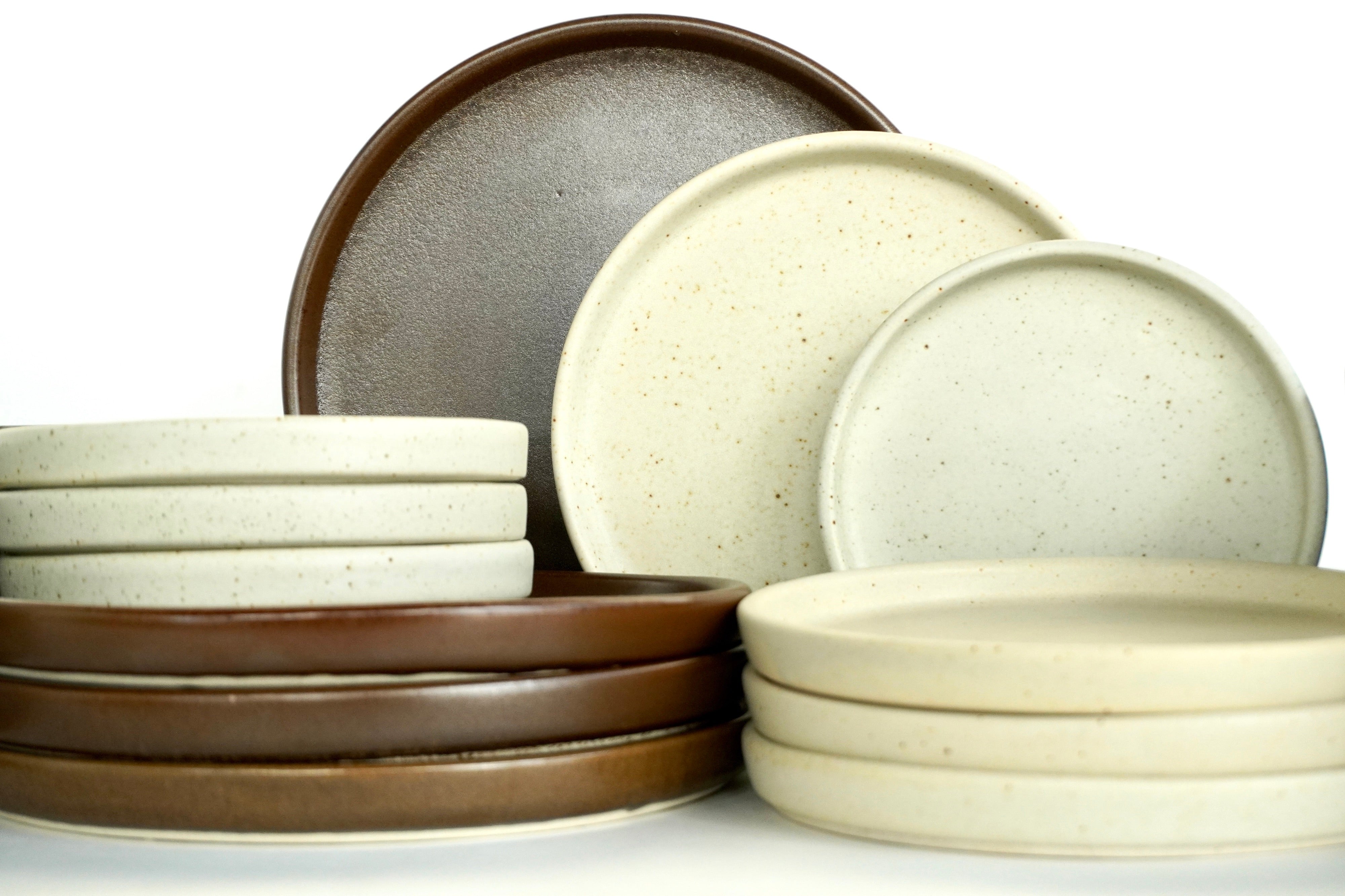 Mixta Café mate, Arena blanca & Bio | Set de vajilla línea rústica 20 piezas para 4 personas