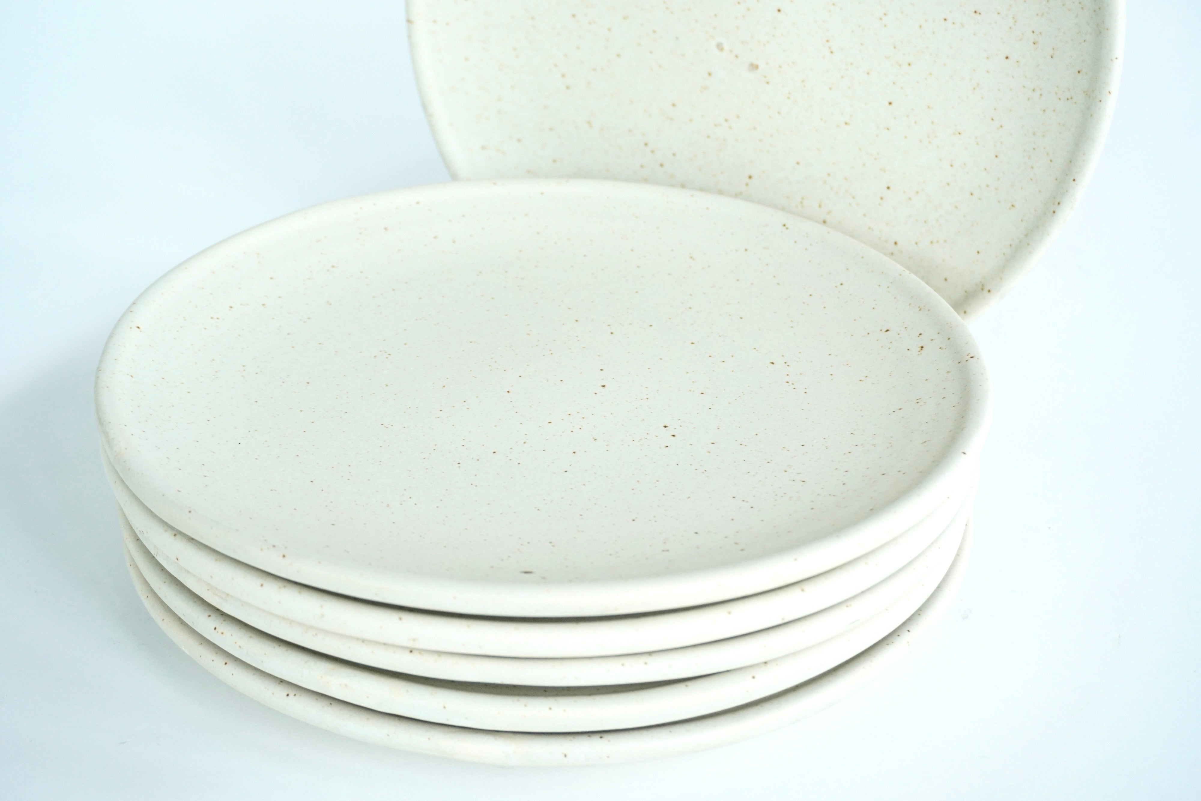 Arena blanca | Set de 6 platos trinche planos Ø 26 cm línea rústica