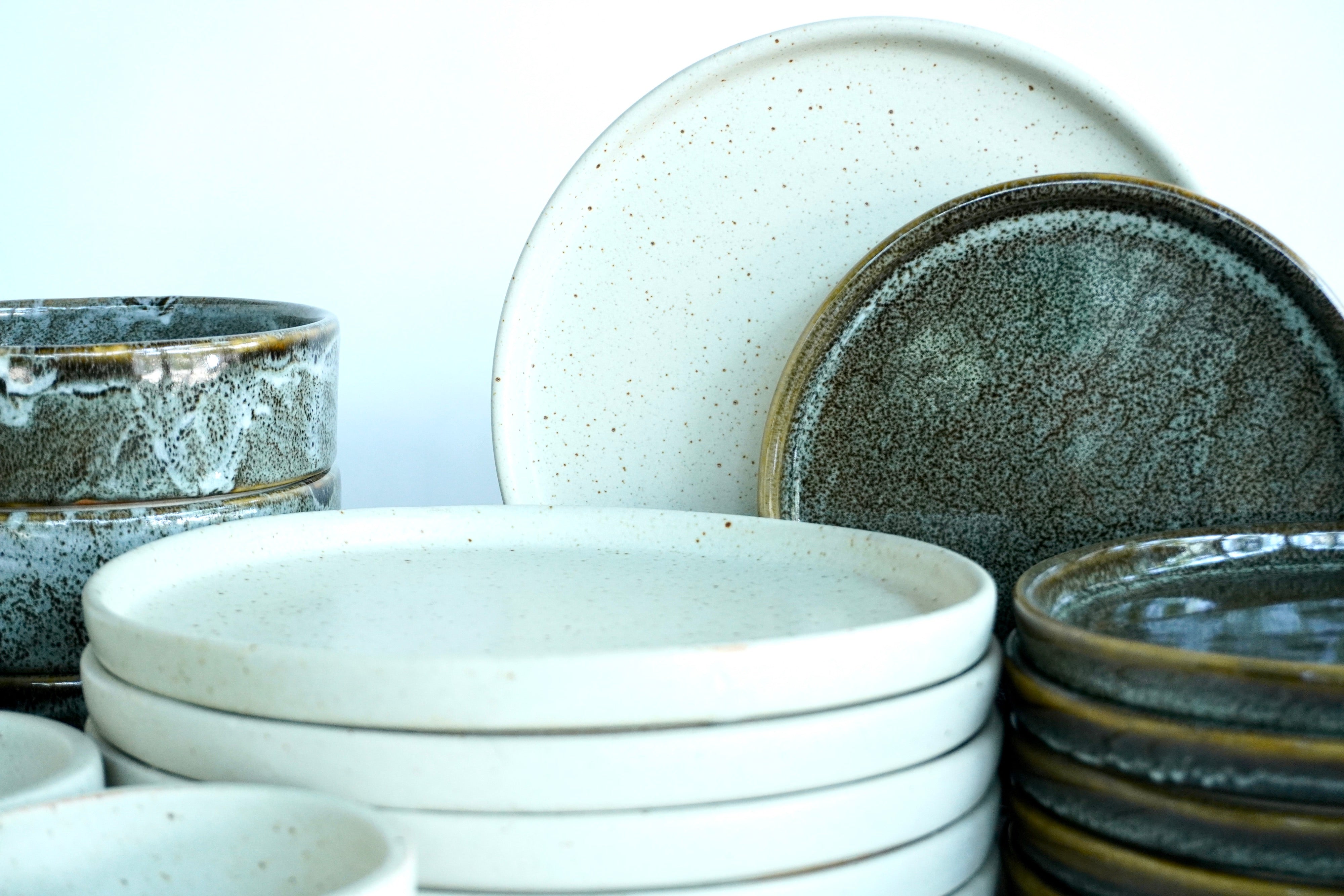 Arena blanca & Bio | Set de vajilla línea rústica para 6 personas