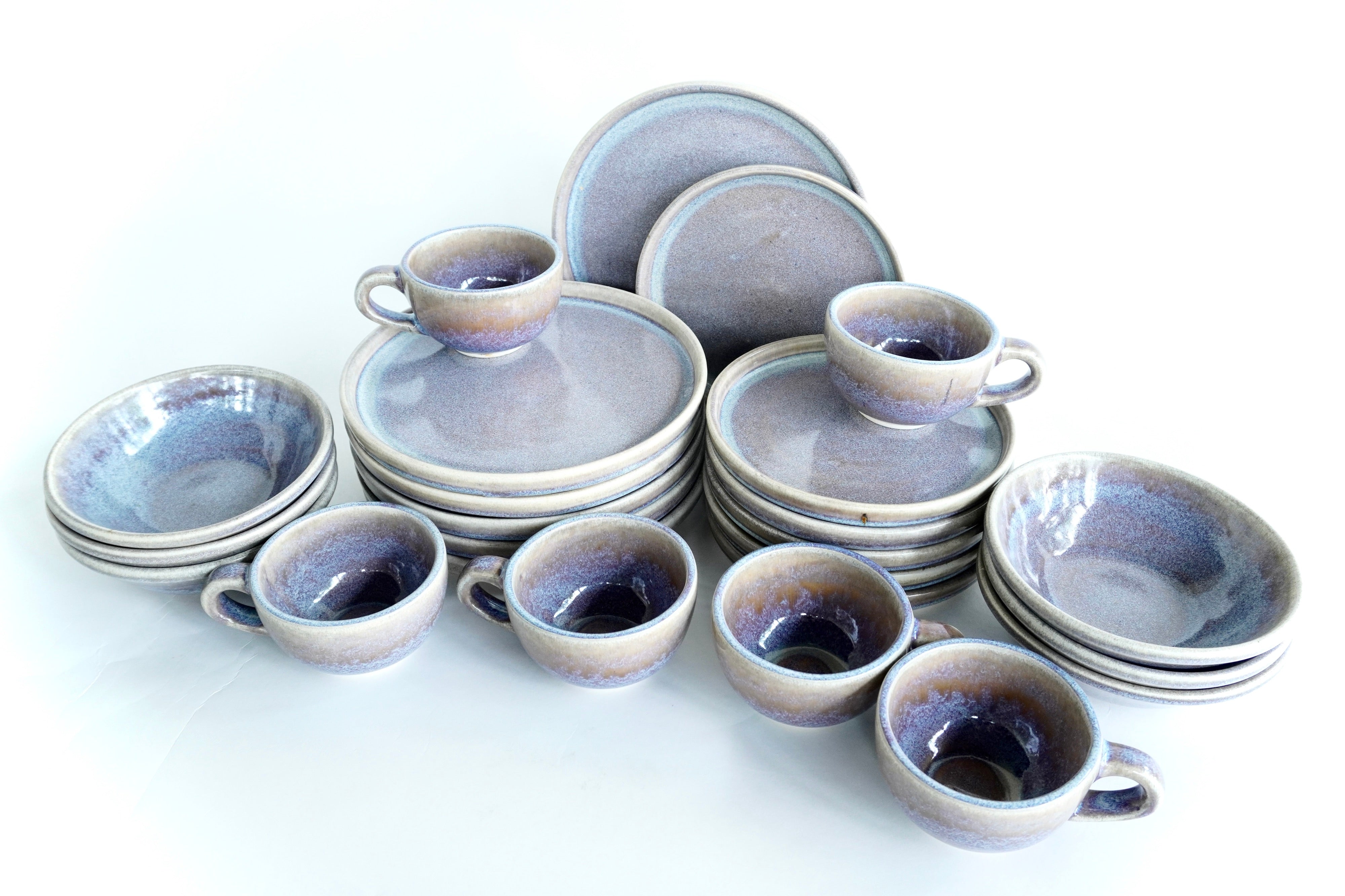 Iris | Set de vajilla línea rústica para 6 personas (con bowls soperos)