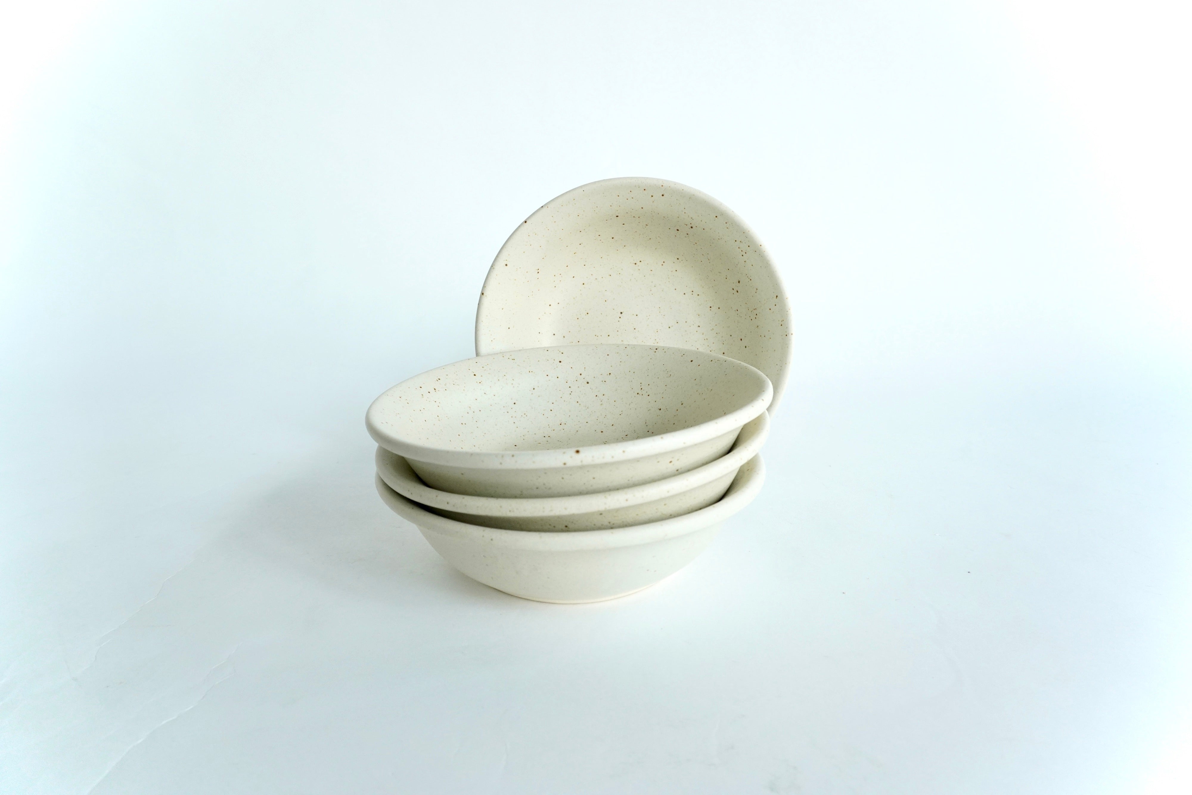 Arena blanca | Set de 4 bowls soperos Ø 21 cm - altura 6 cm línea rústica