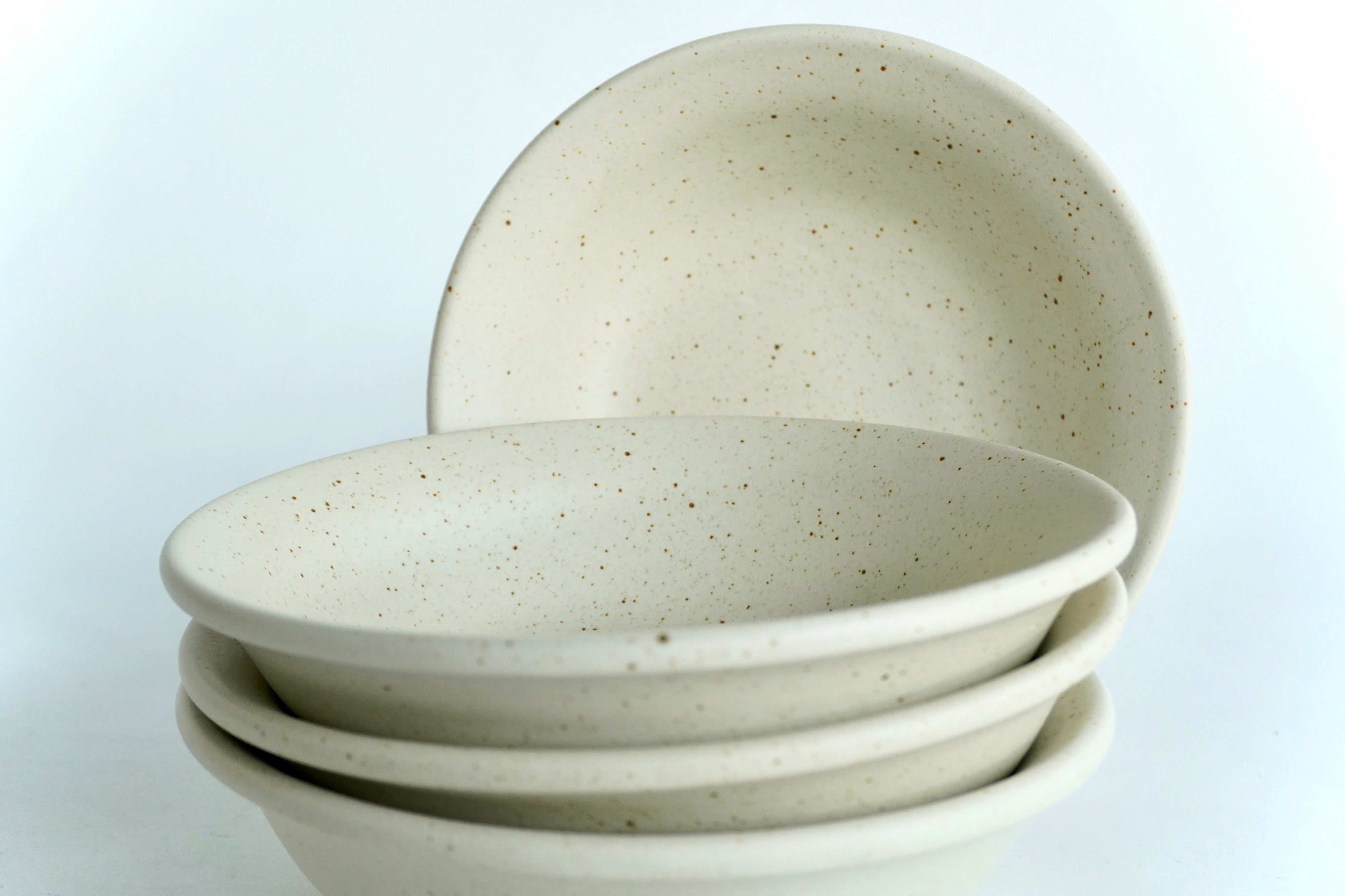 Arena blanca | Set de 4 bowls soperos Ø 21 cm - altura 6 cm línea rústica