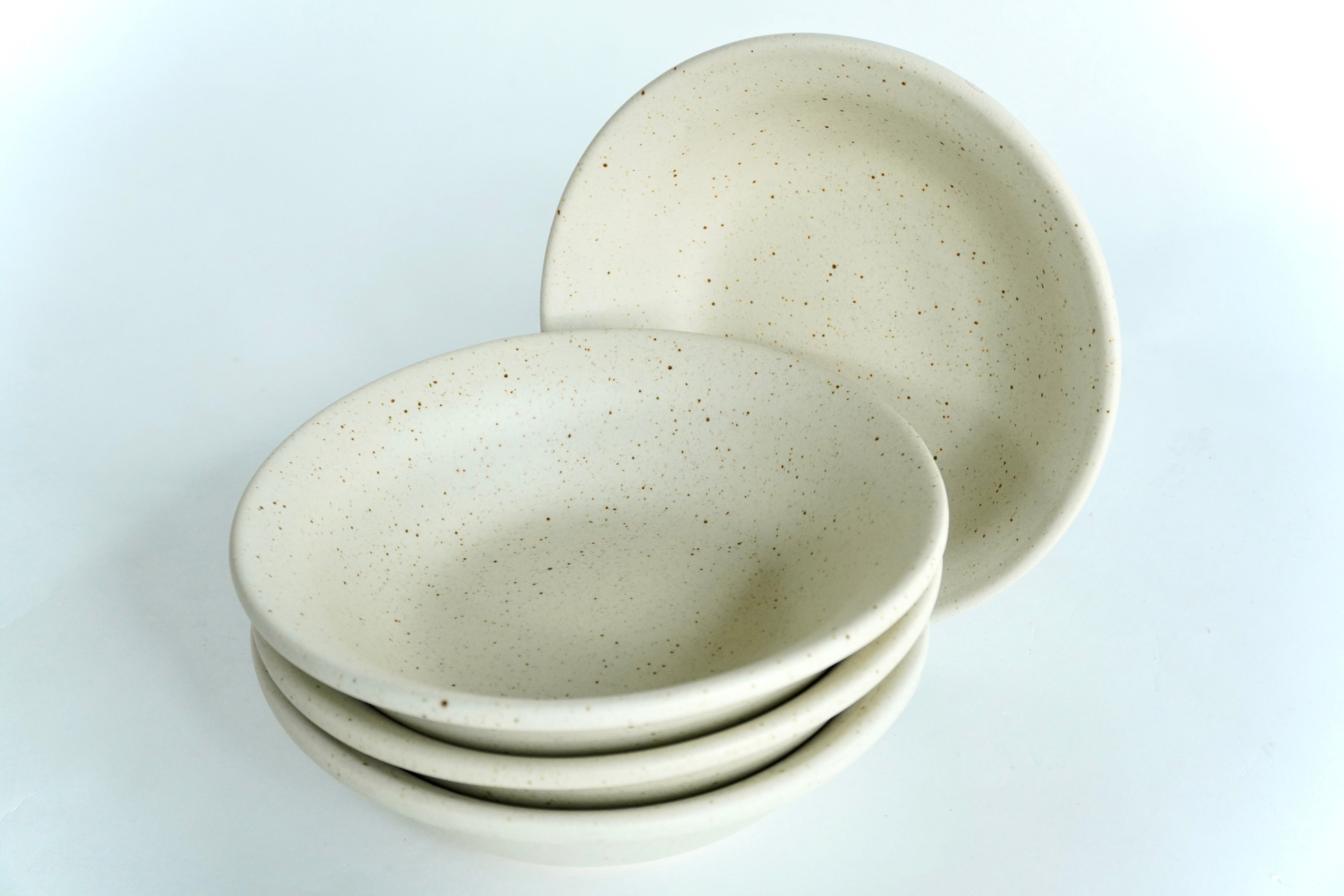 Arena blanca | Set de 4 bowls soperos Ø 21 cm - altura 6 cm línea rústica