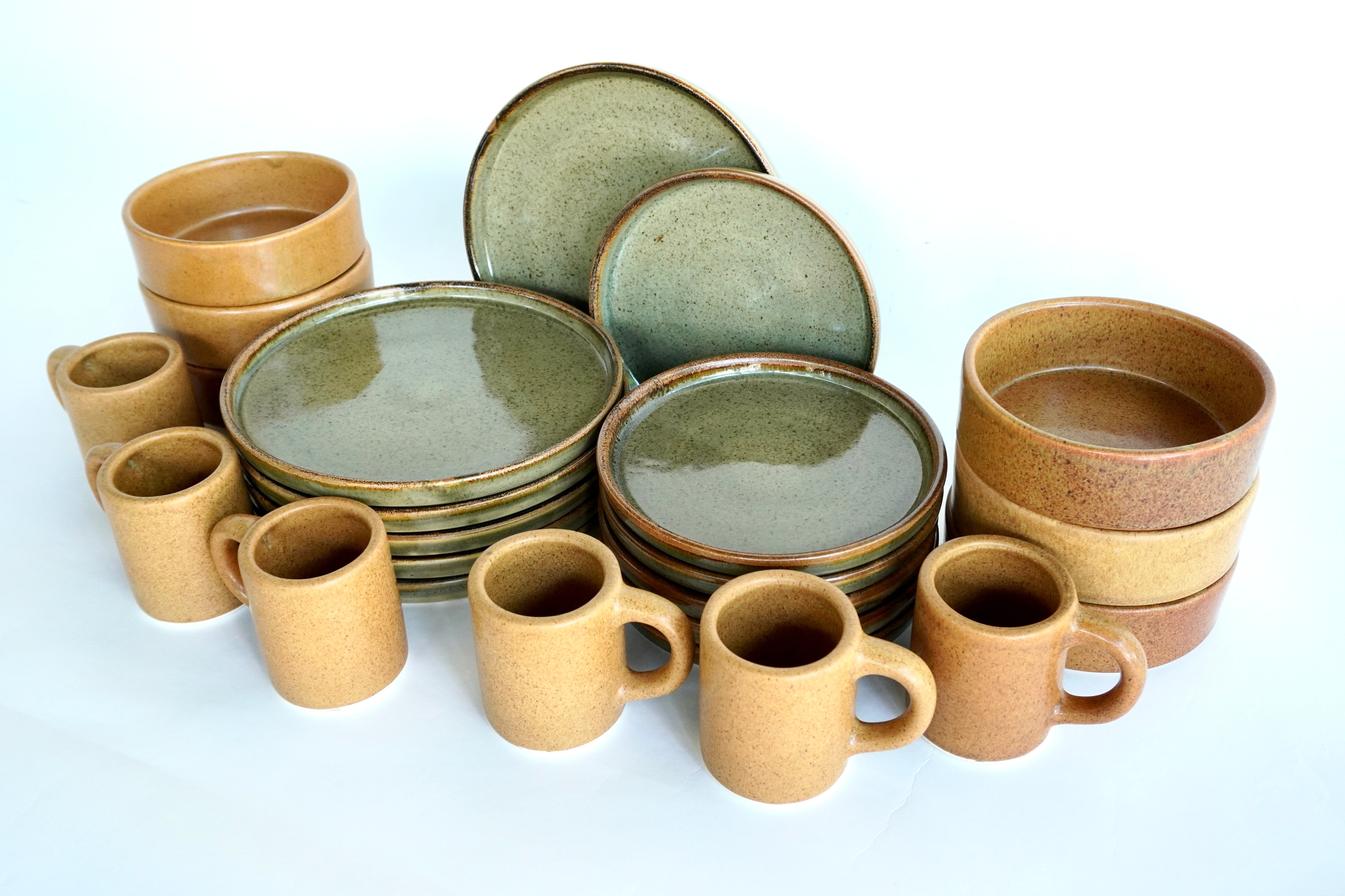 Mixta Caoba & Ladrillo | Set de vajilla línea rústica para 6 personas