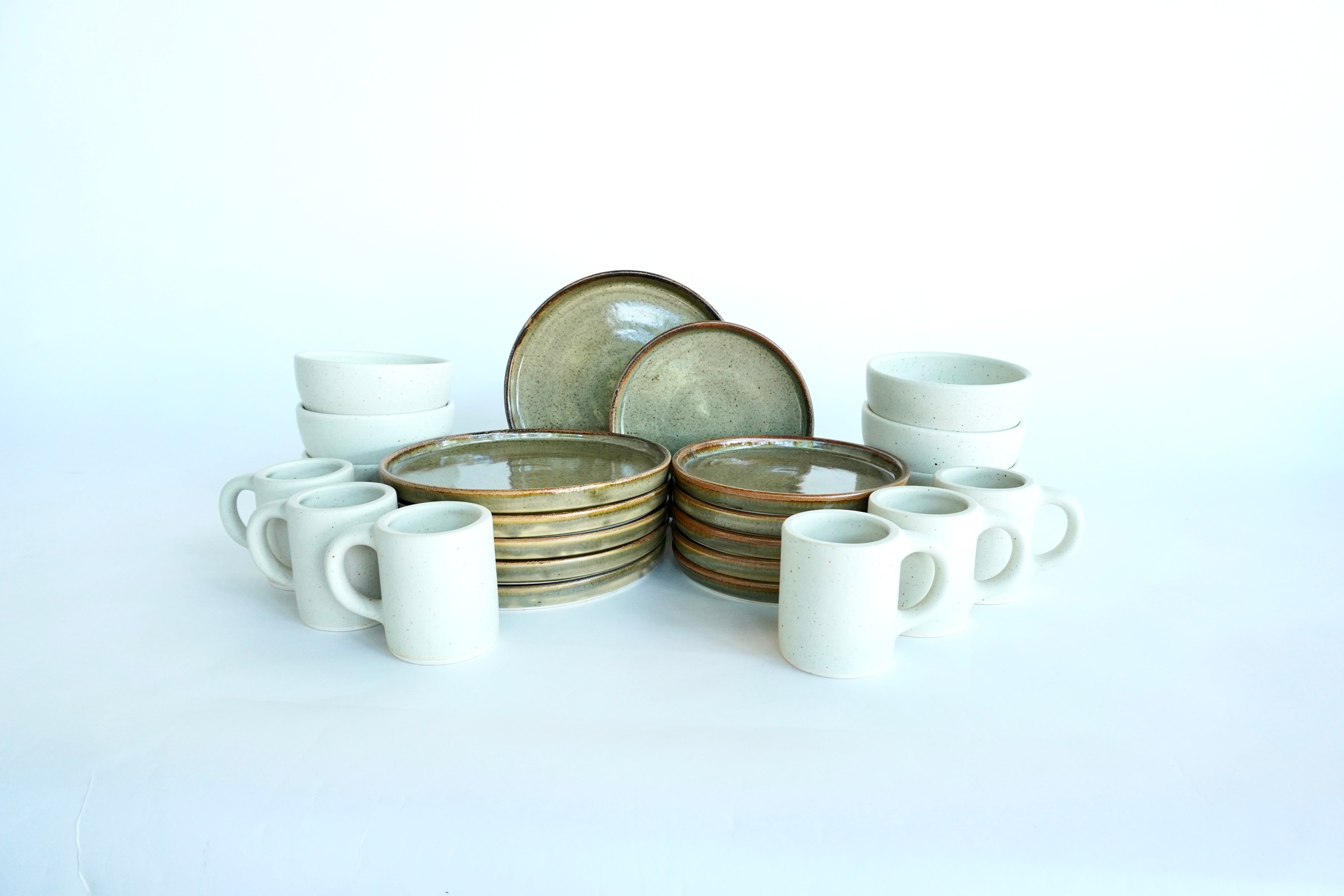 Mixta Caoba & Arena blanca | Set de vajilla línea rústica para 6 personas (con consomeros)