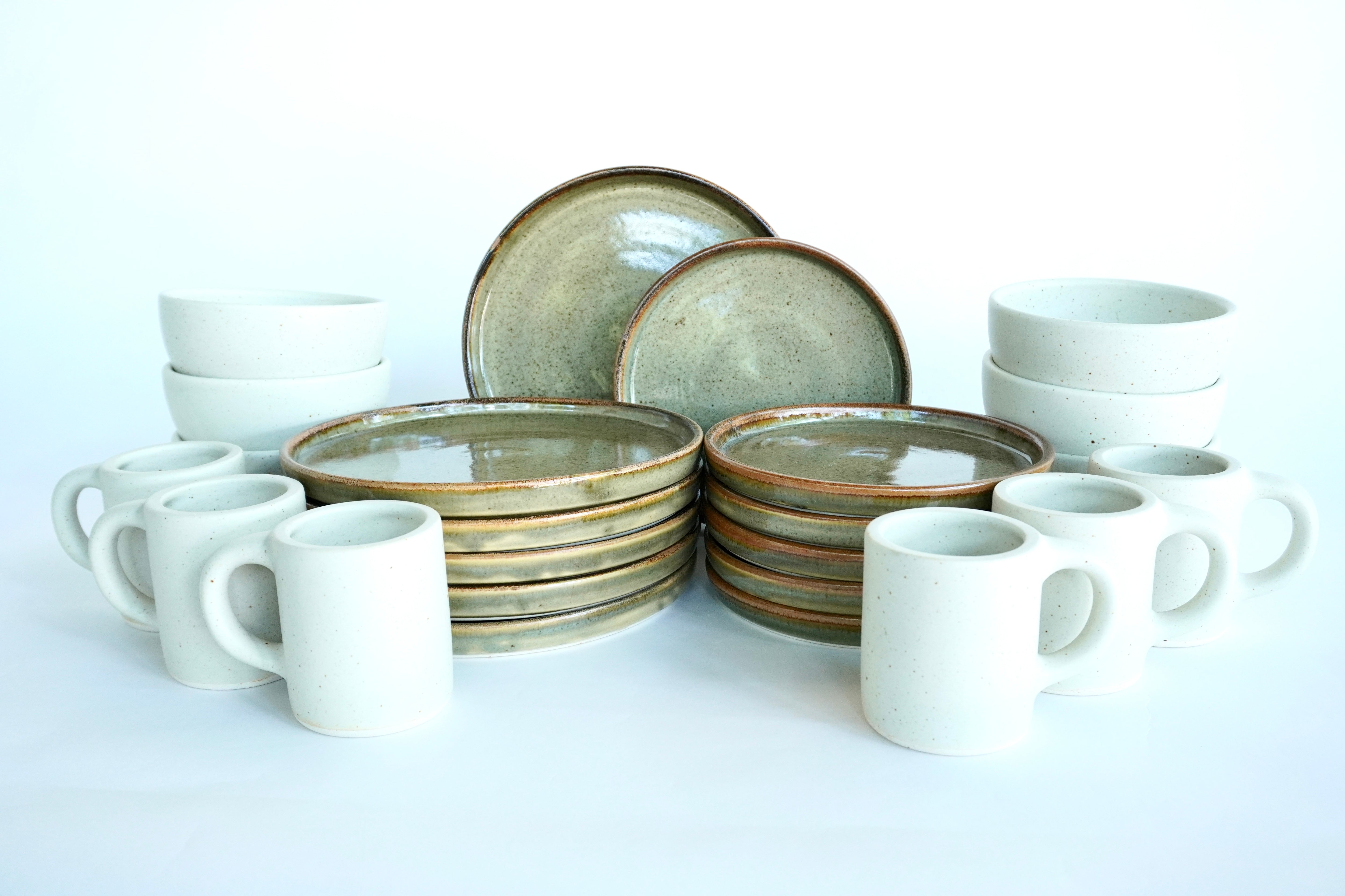 Mixta Caoba & Arena blanca | Set de vajilla línea rústica para 6 personas (con consomeros)