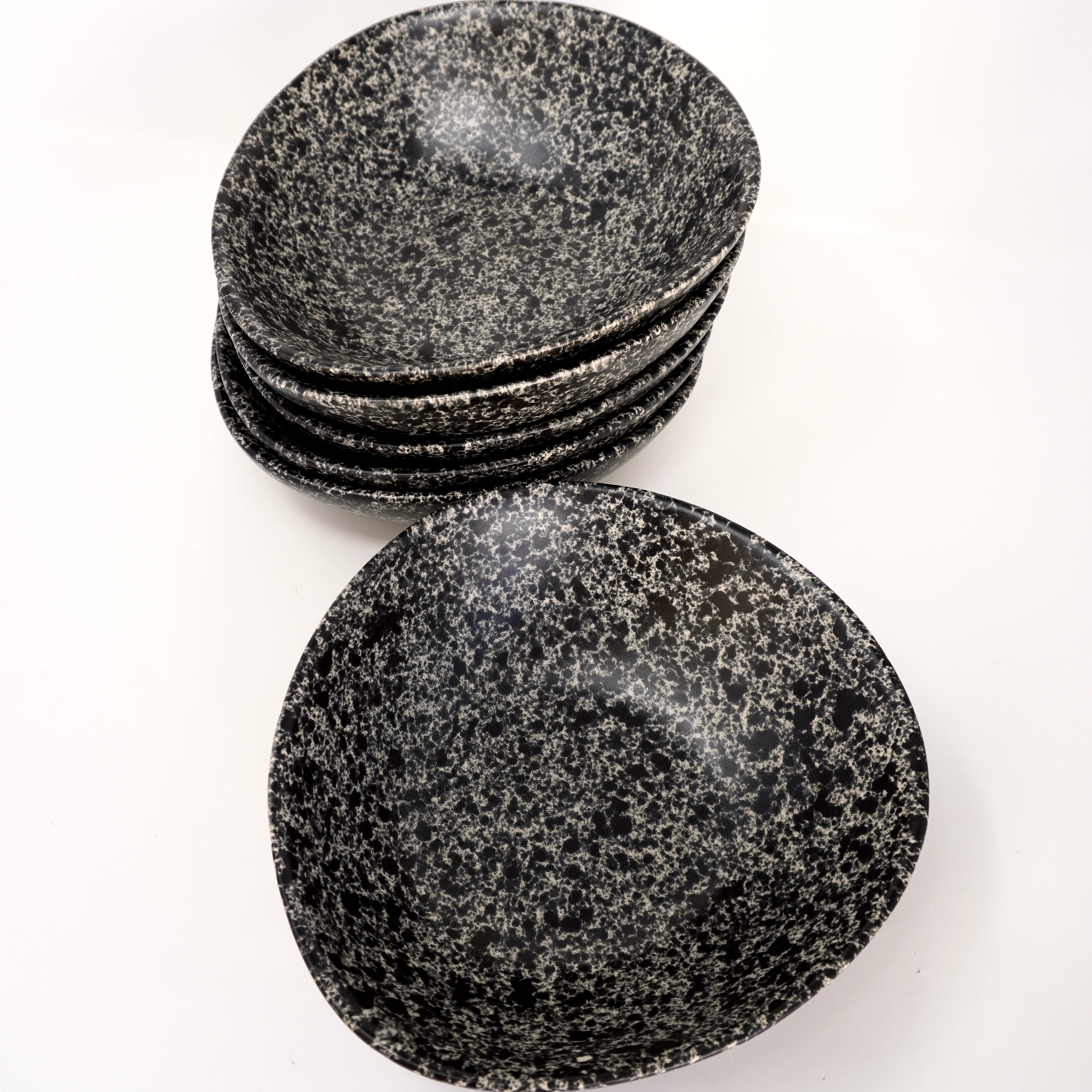 Black Grey Set de 6 Bowls Irregulares