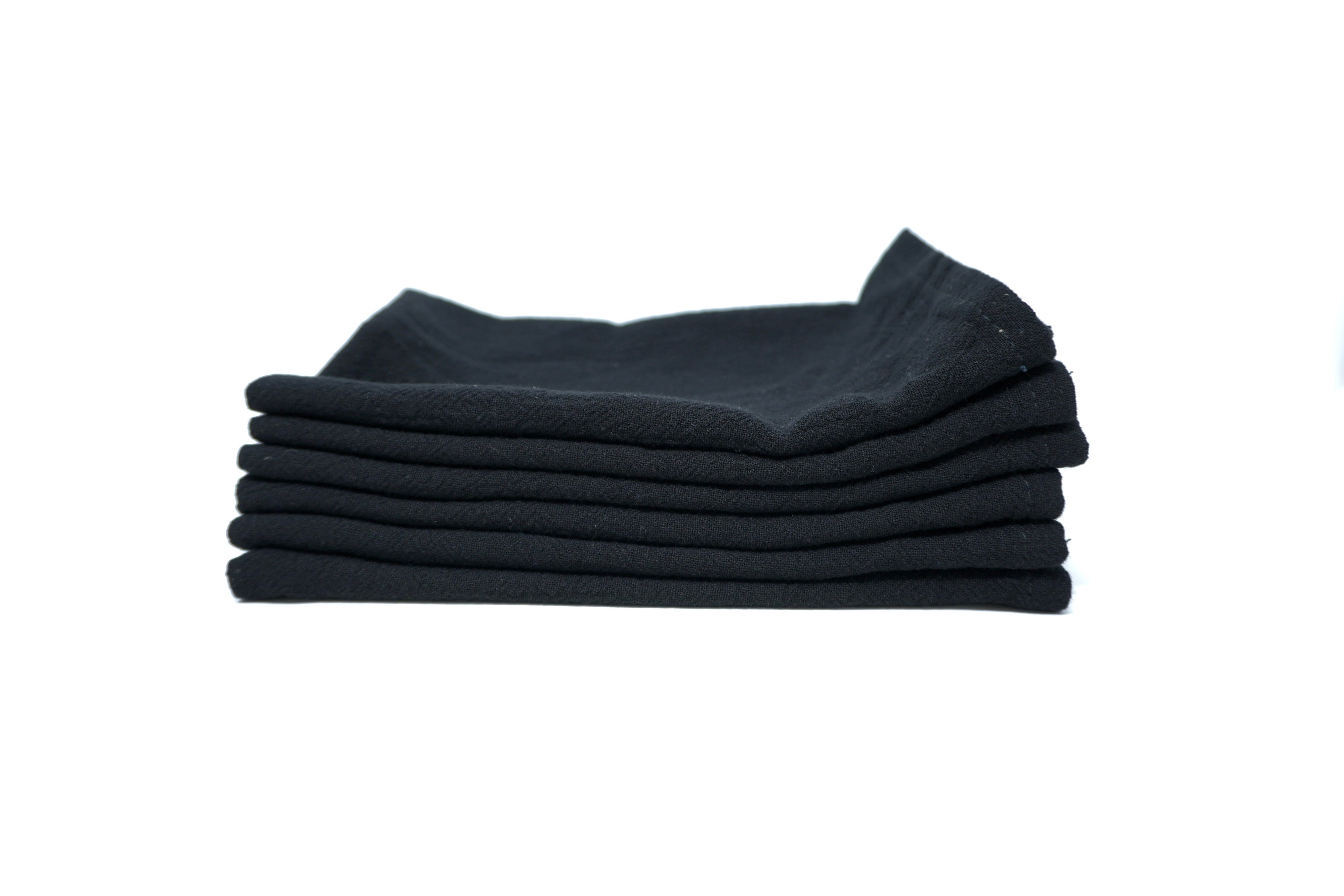 Negro | Set de 6 servilletas de algodón