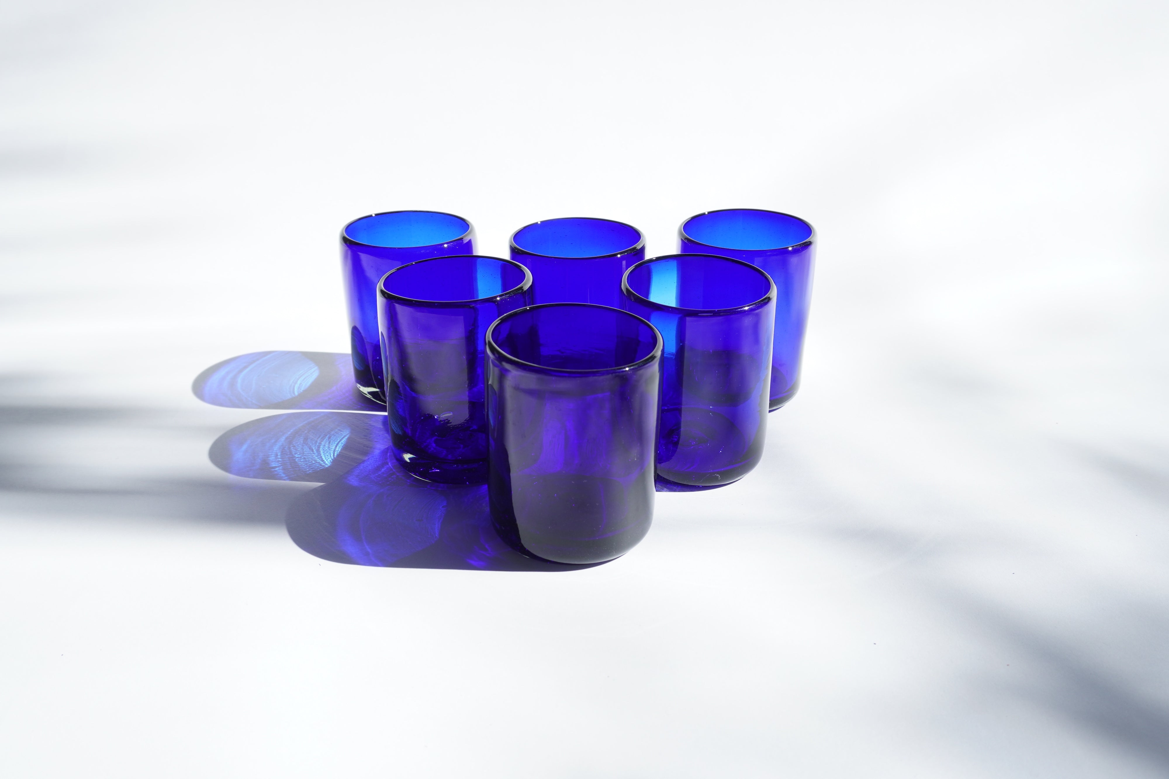Cobalto | Set de 6 vasos de vidrio soplado