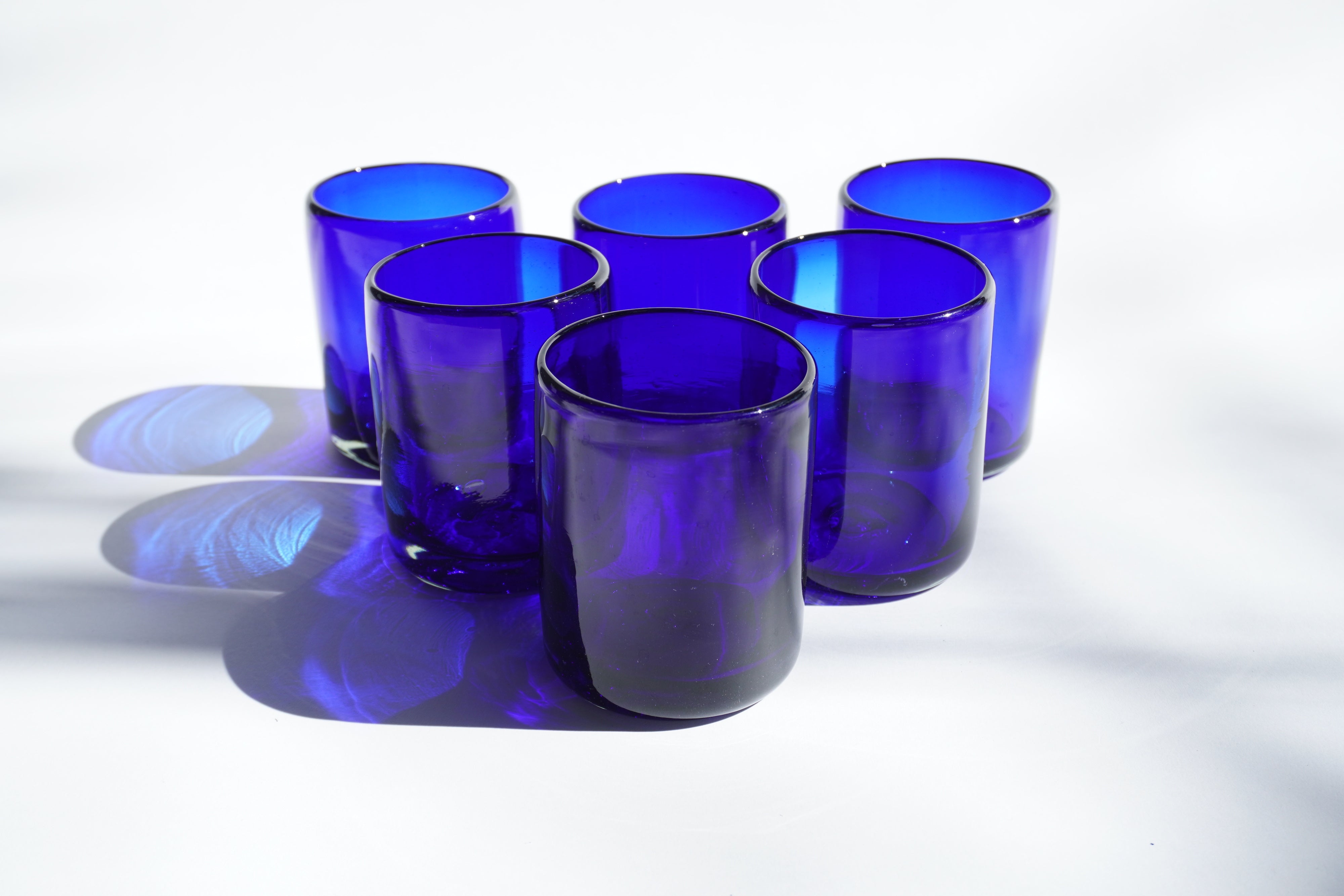 Cobalto | Set de 6 vasos de vidrio soplado