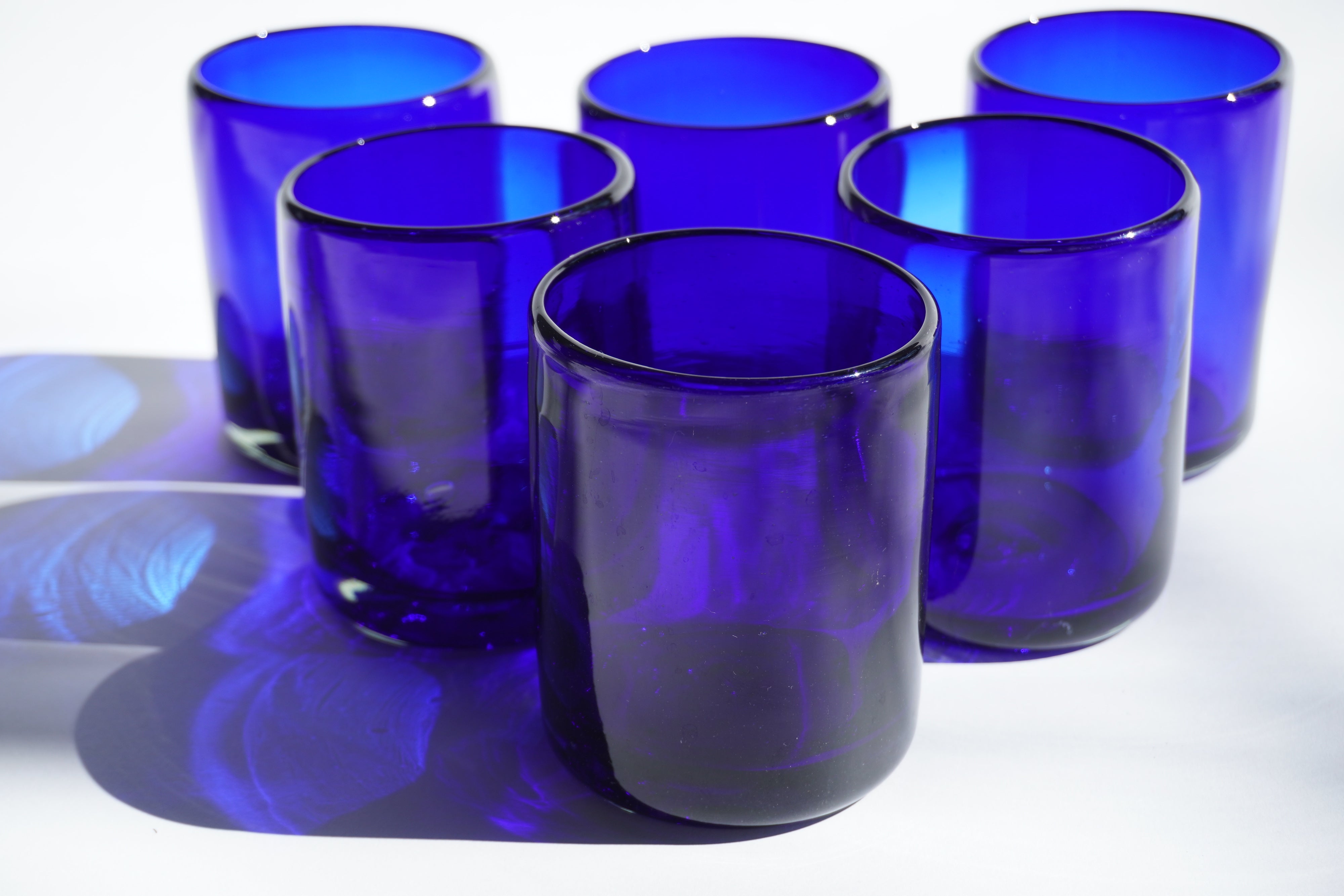 Cobalto | Set de 6 vasos de vidrio soplado