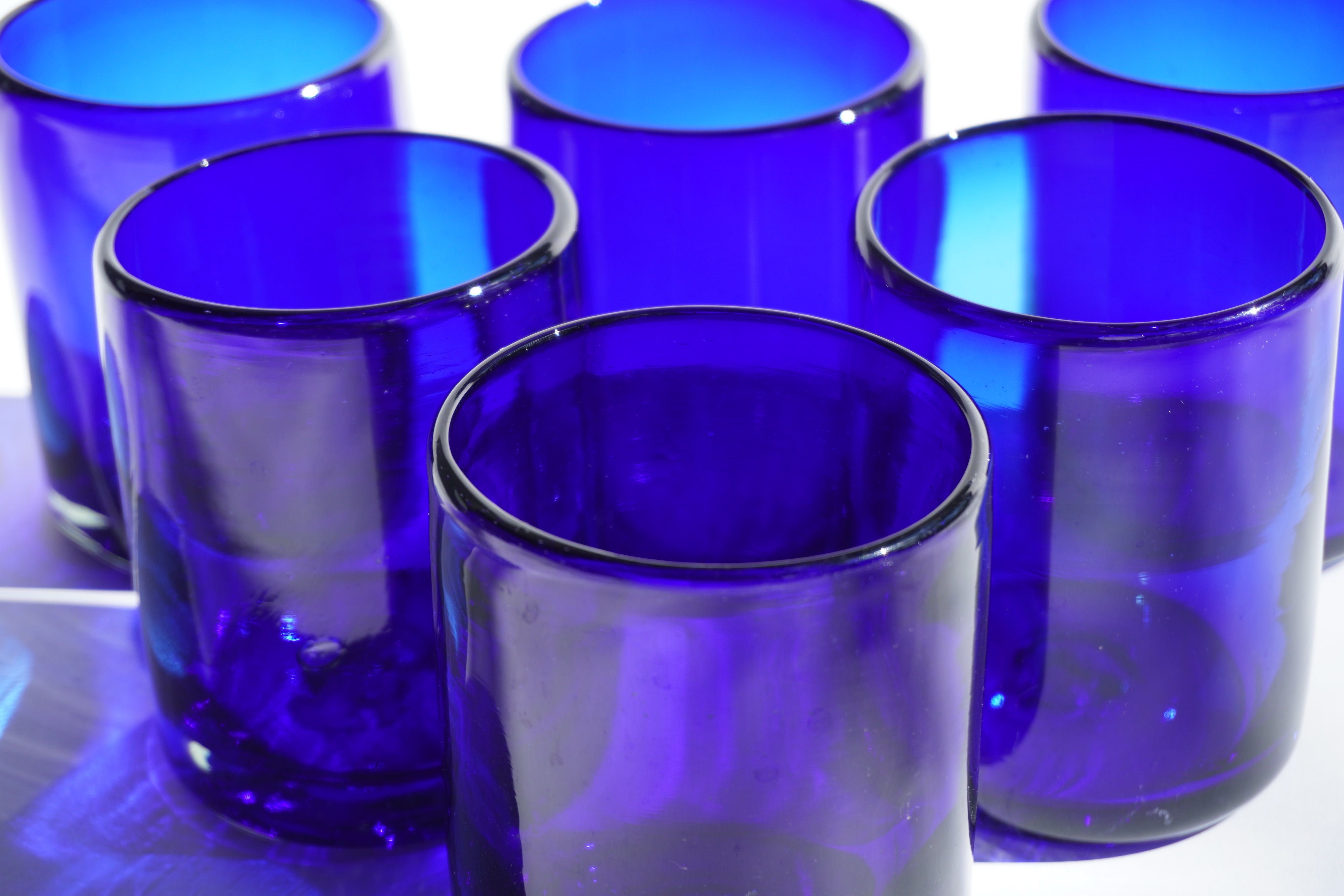 Cobalto | Set de 6 vasos de vidrio soplado