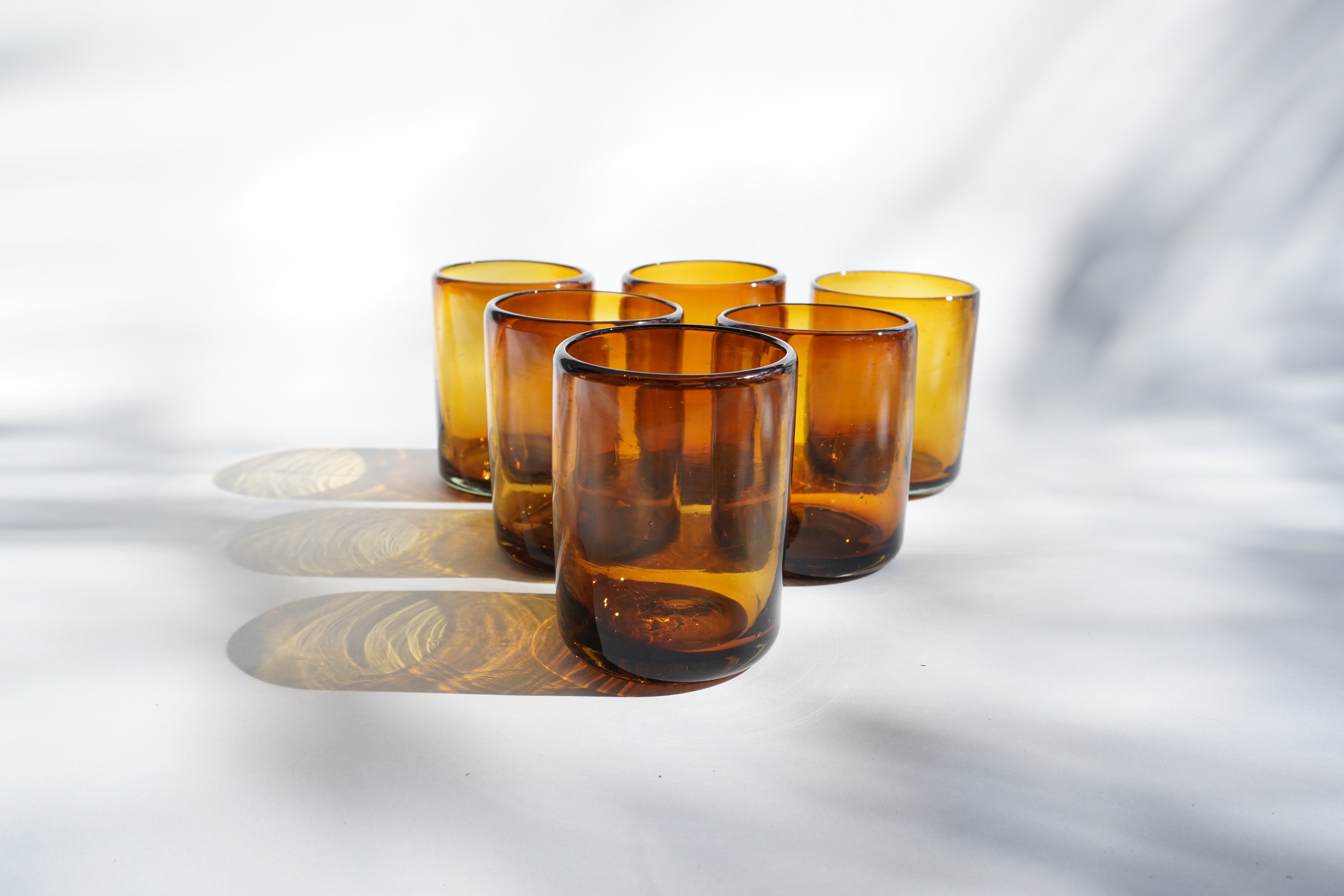 Ambar | Set de 6 vasos de vidrio soplado