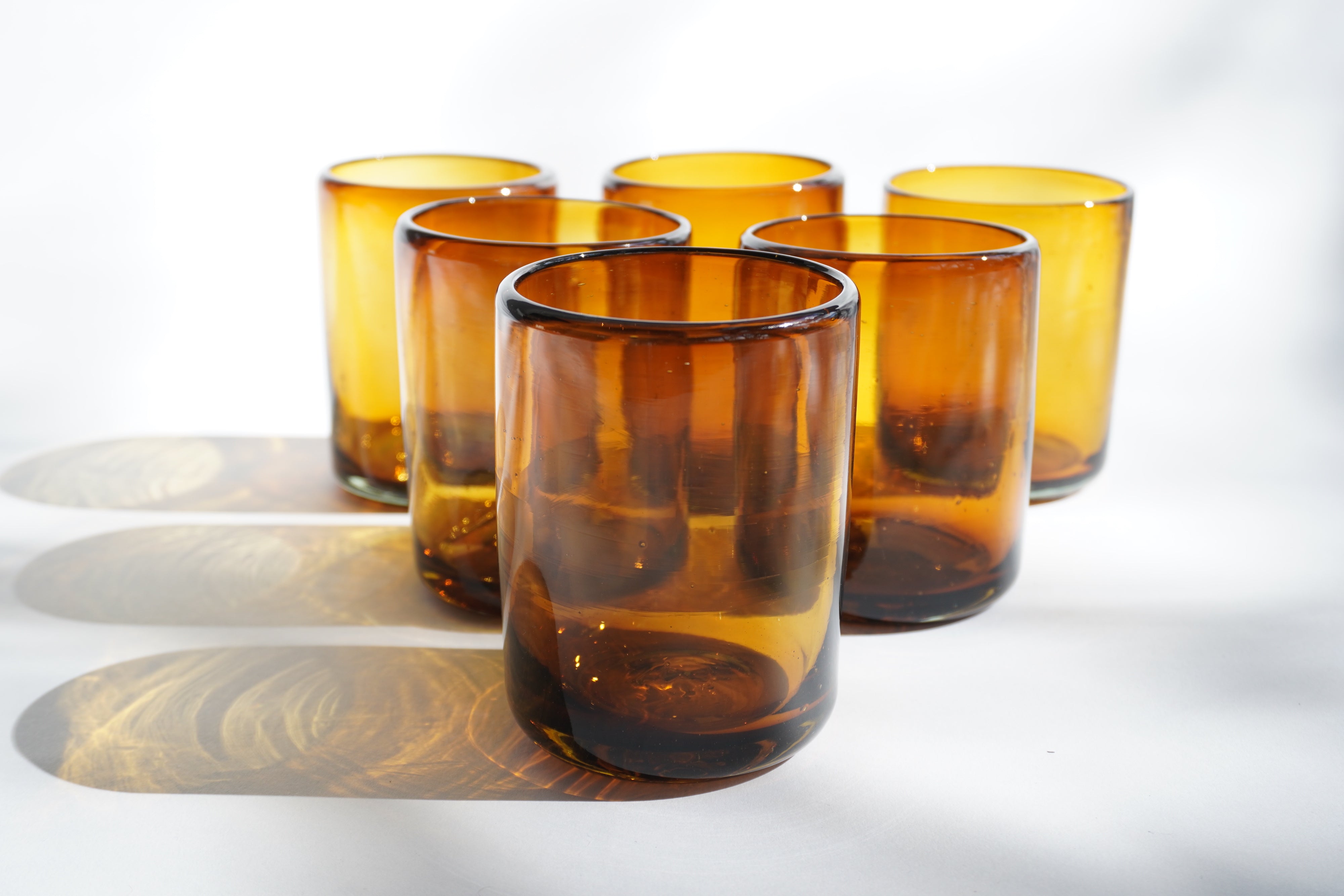 Ambar | Set de 6 vasos de vidrio soplado