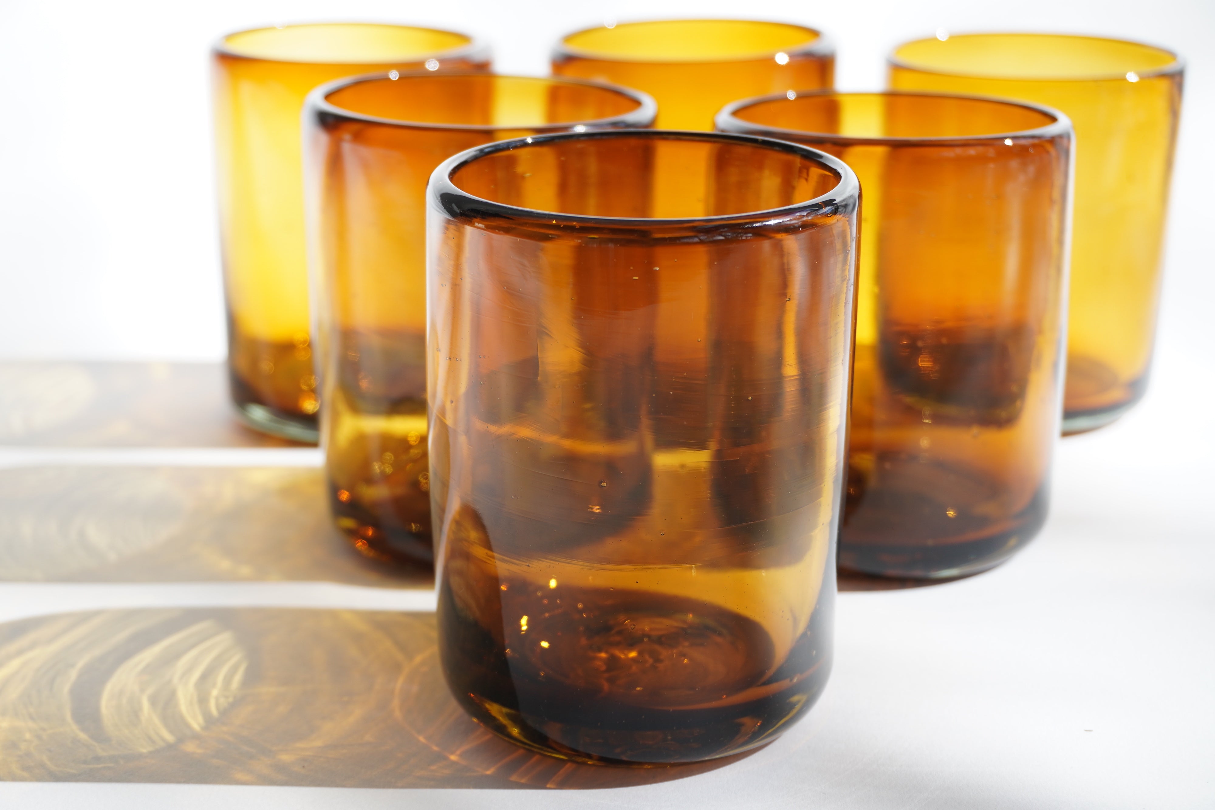 Ambar | Set de 6 vasos de vidrio soplado