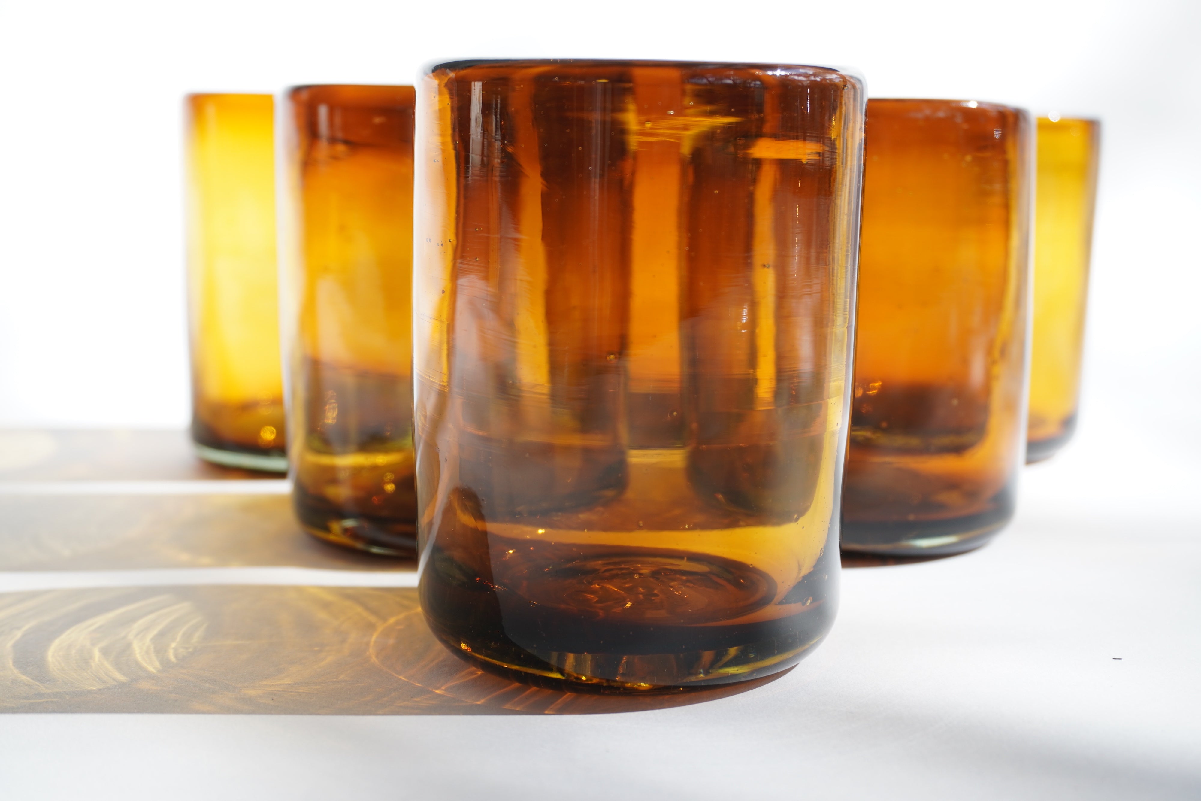 Ambar | Set de 6 vasos de vidrio soplado
