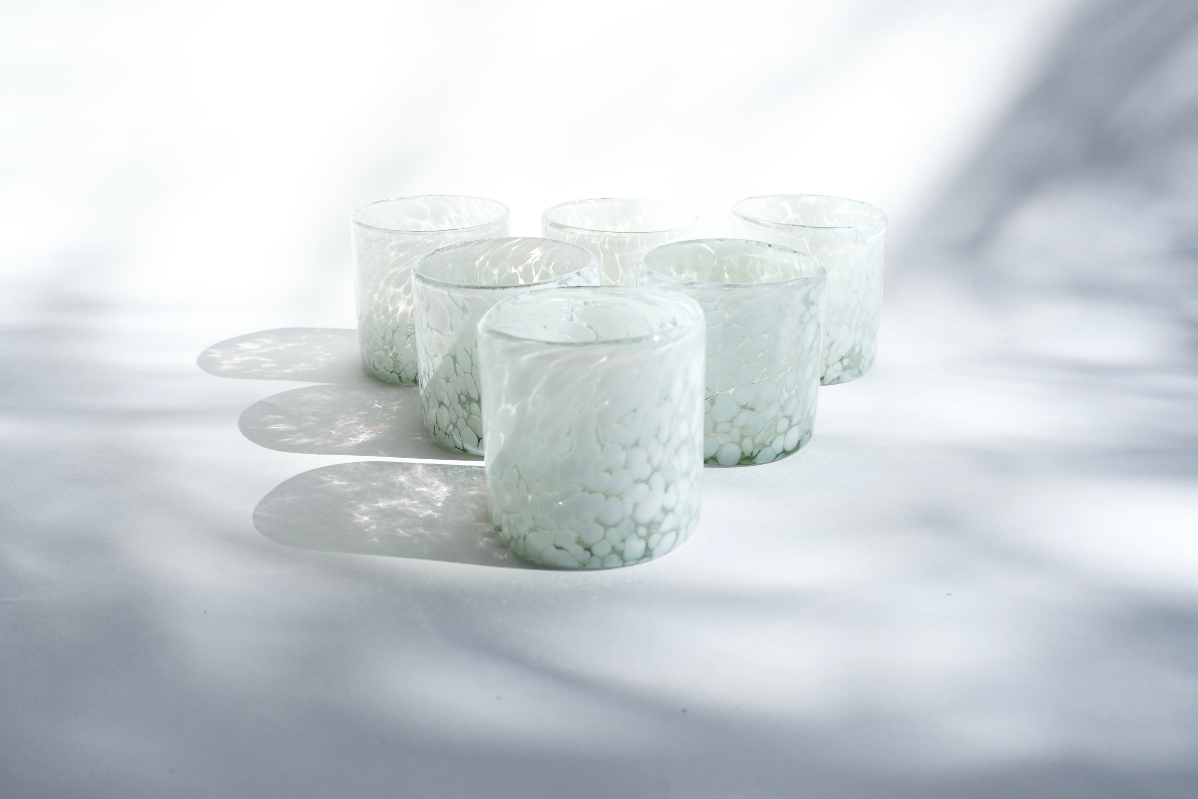 Gardenia | Set de 6 vasos de vidrio soplado