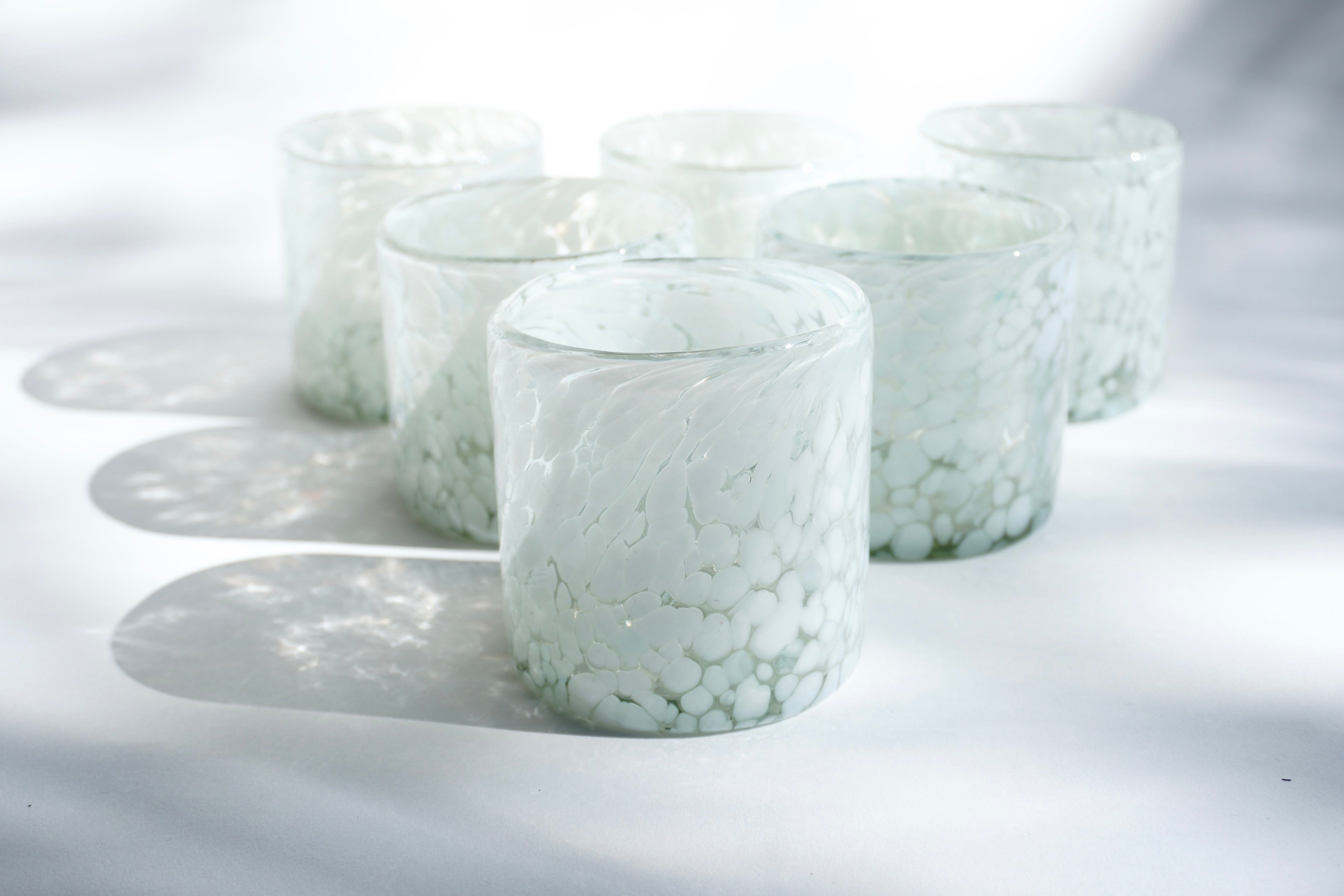 Gardenia | Set de 6 vasos de vidrio soplado