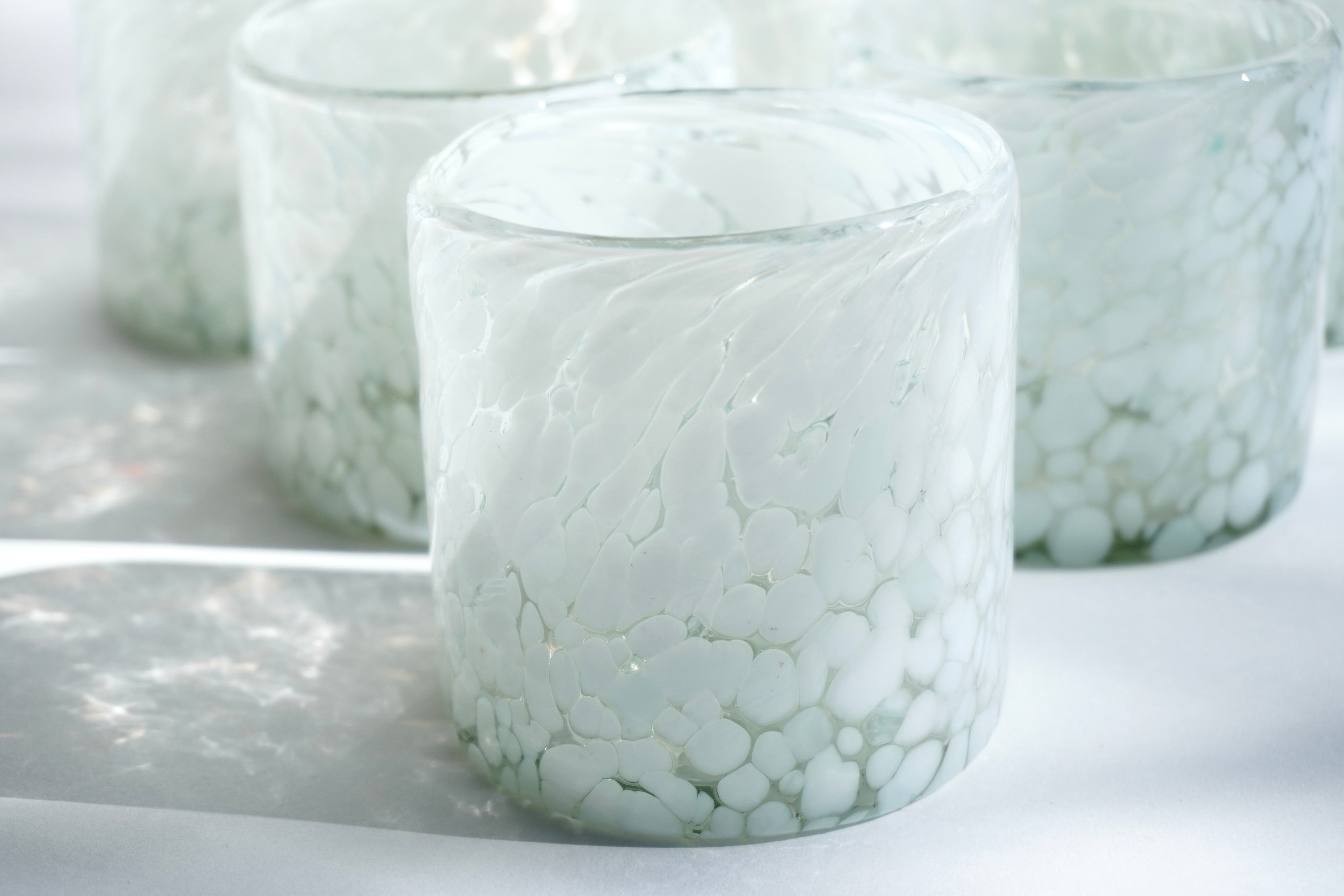 Gardenia | Set de 6 vasos de vidrio soplado