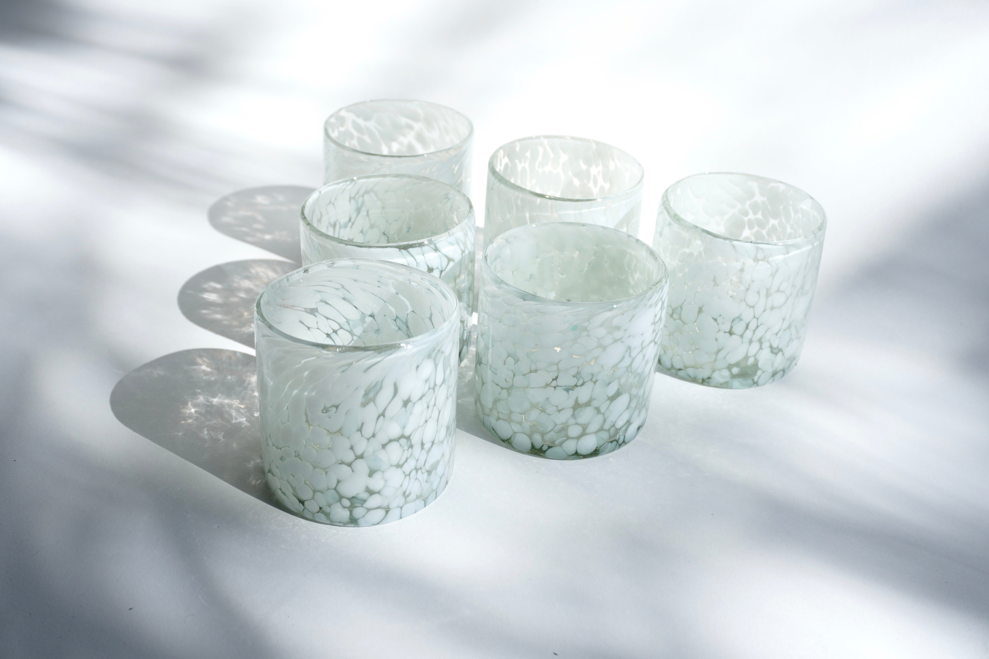 Gardenia | Set de 6 vasos de vidrio soplado