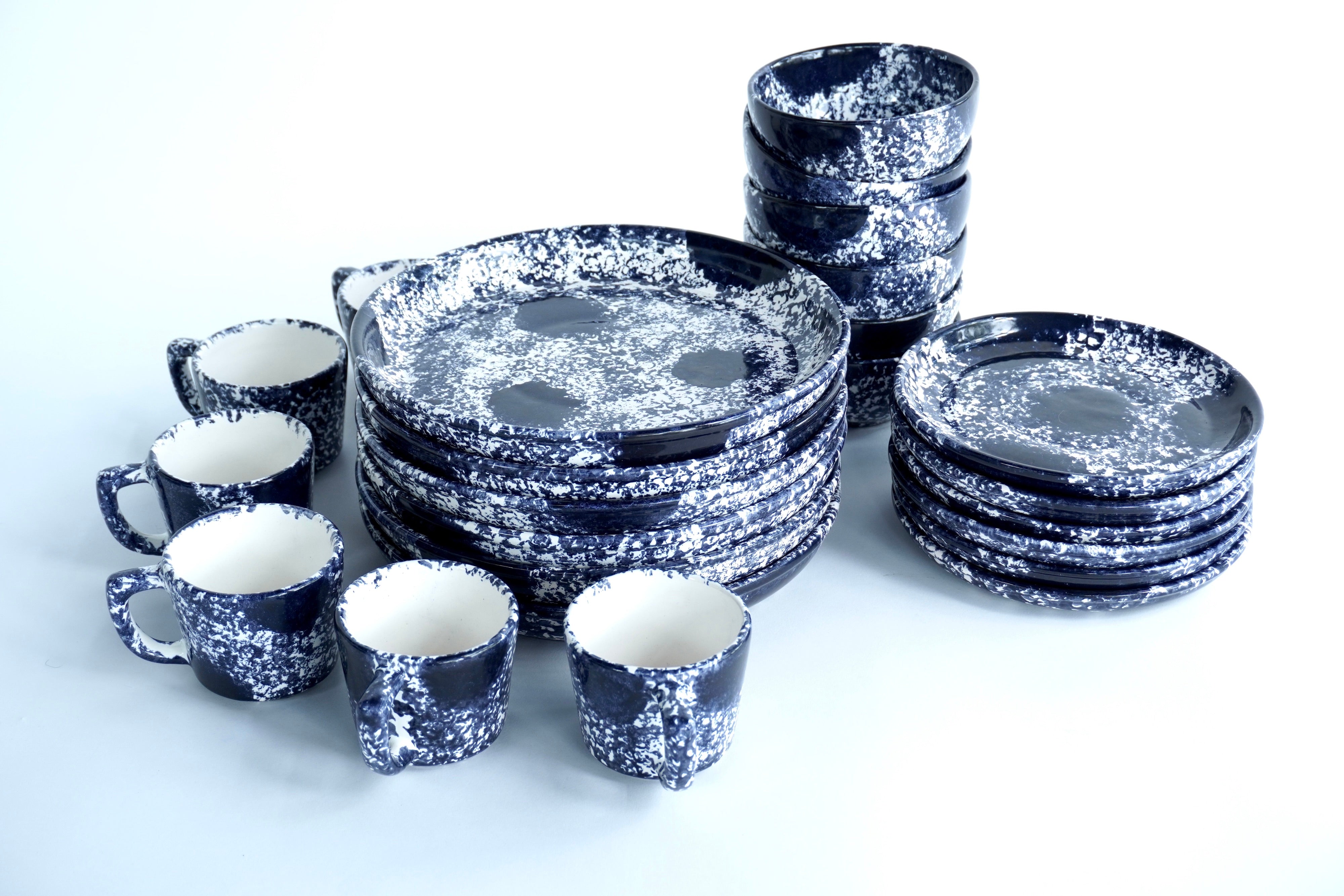Sal de mar brillante | Set de vajilla línea clásica para 6 personas