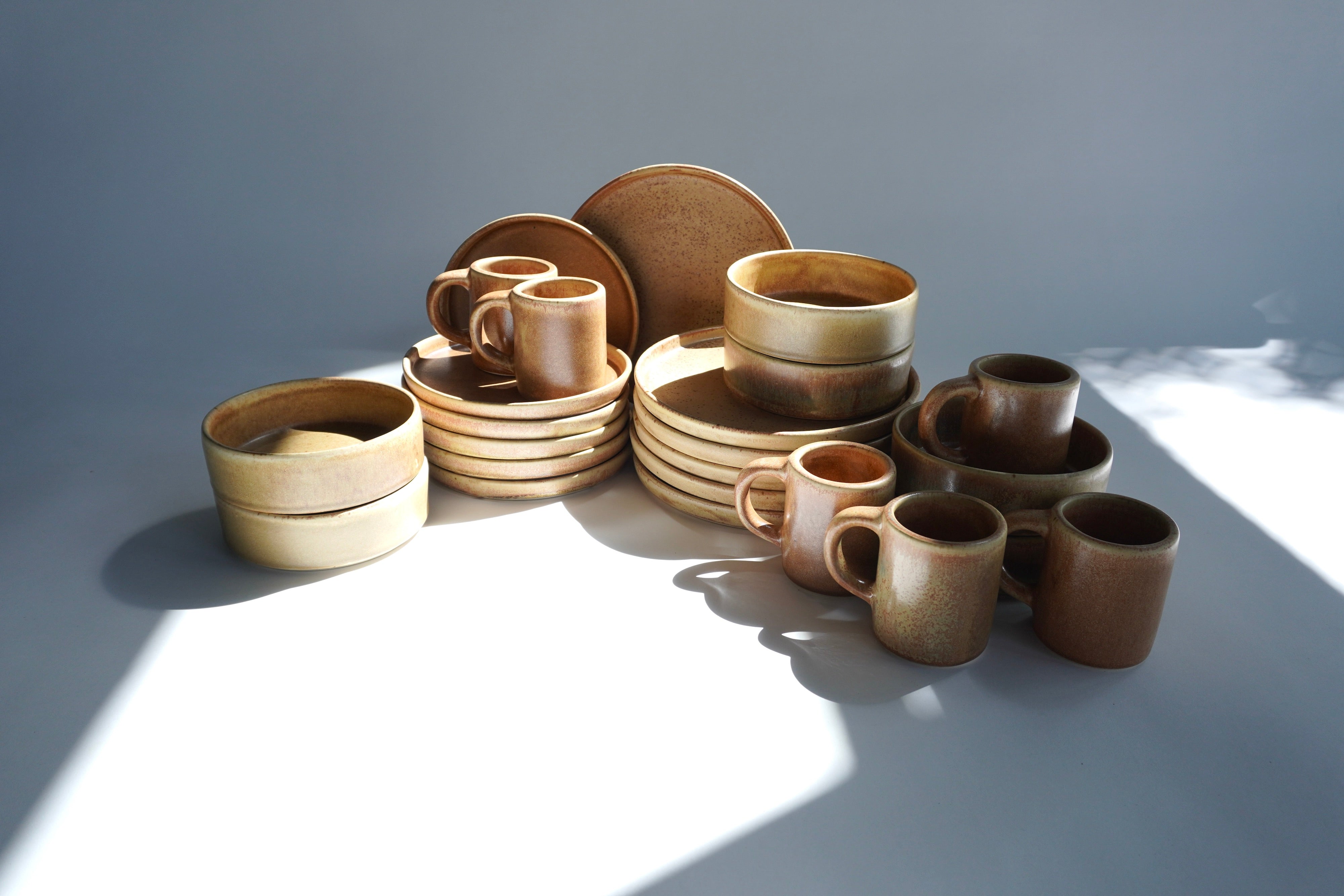 Terracota | Set de vajilla línea rústica para 6 personas (con tazas altas)