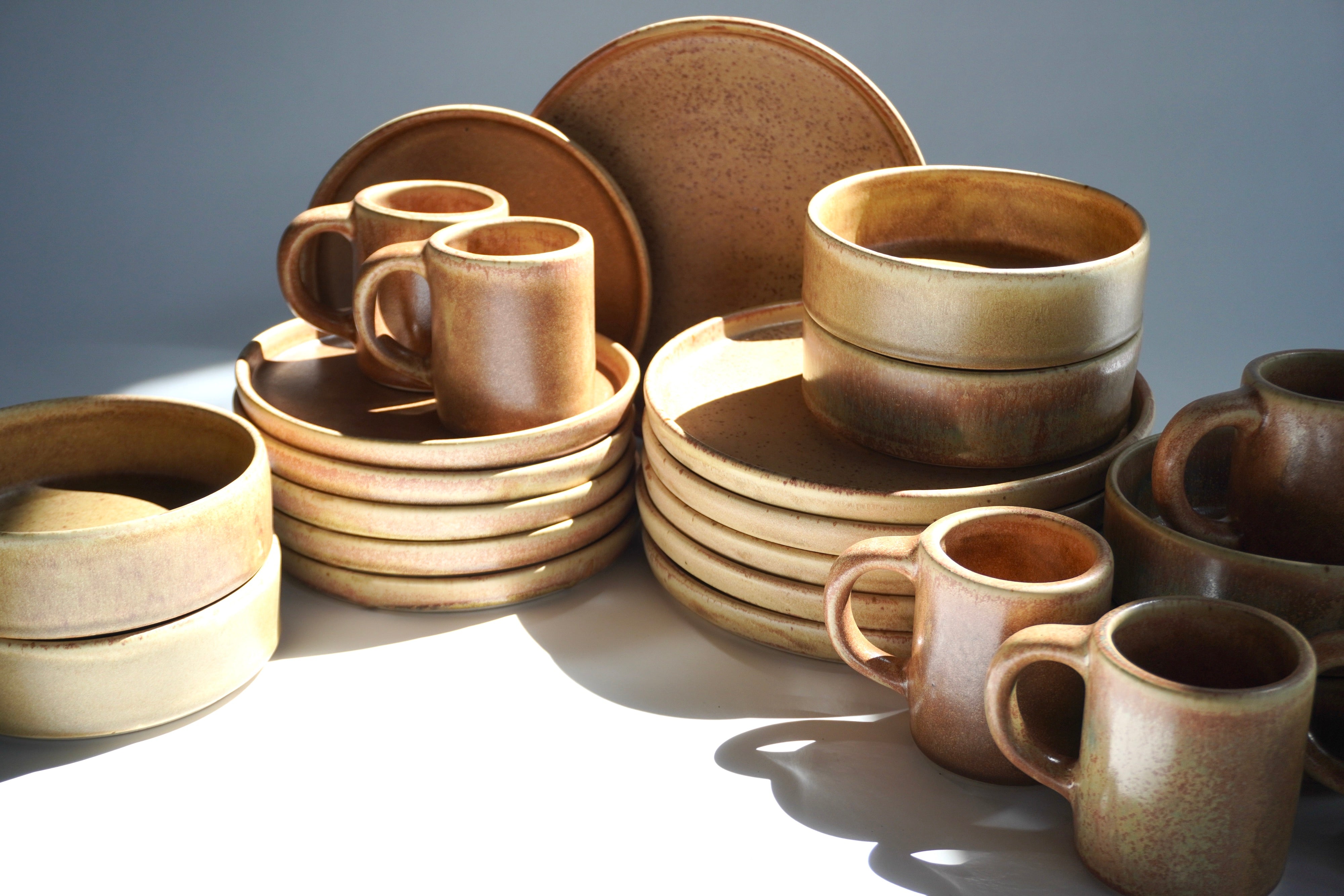 Terracota | Set de vajilla línea rústica para 6 personas (con tazas altas)