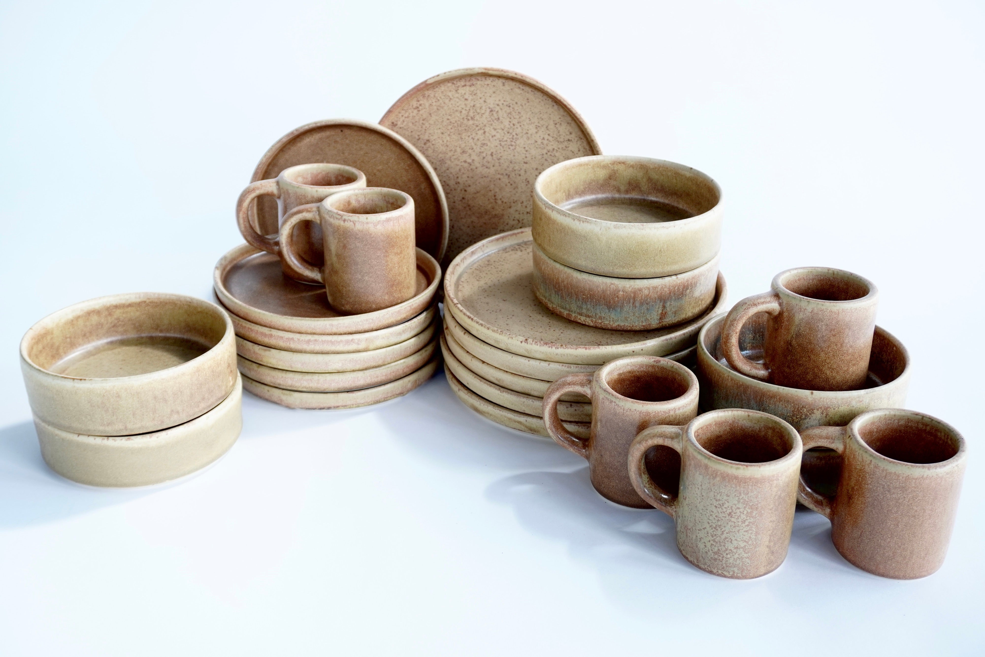 Terracota | Set de vajilla línea rústica para 6 personas (con tazas altas)