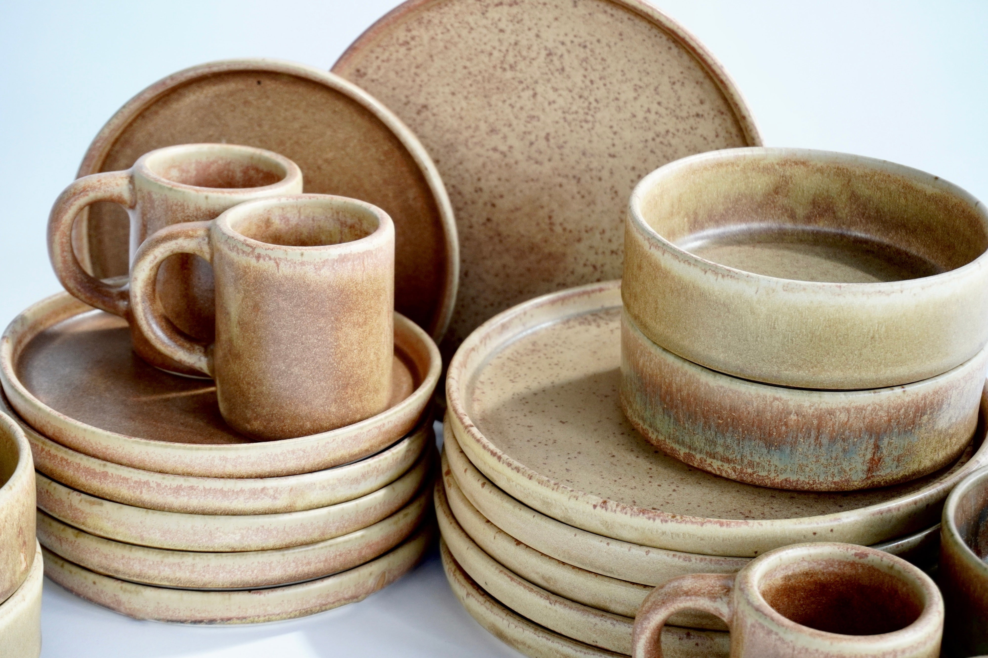 Terracota | Set de vajilla línea rústica para 6 personas (con tazas altas)