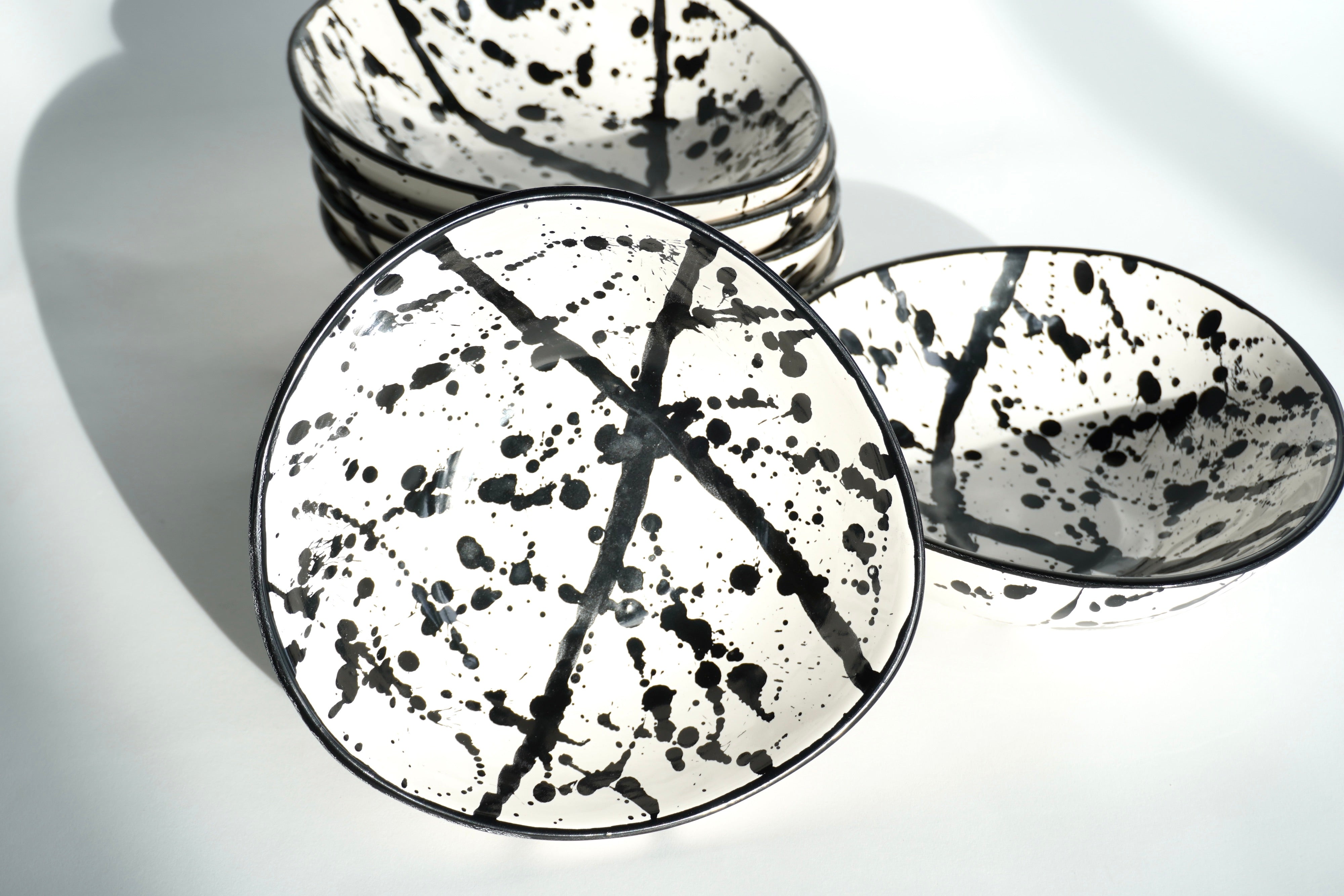 Negro Maya Brillante Set de 6 Bowls Irregulares