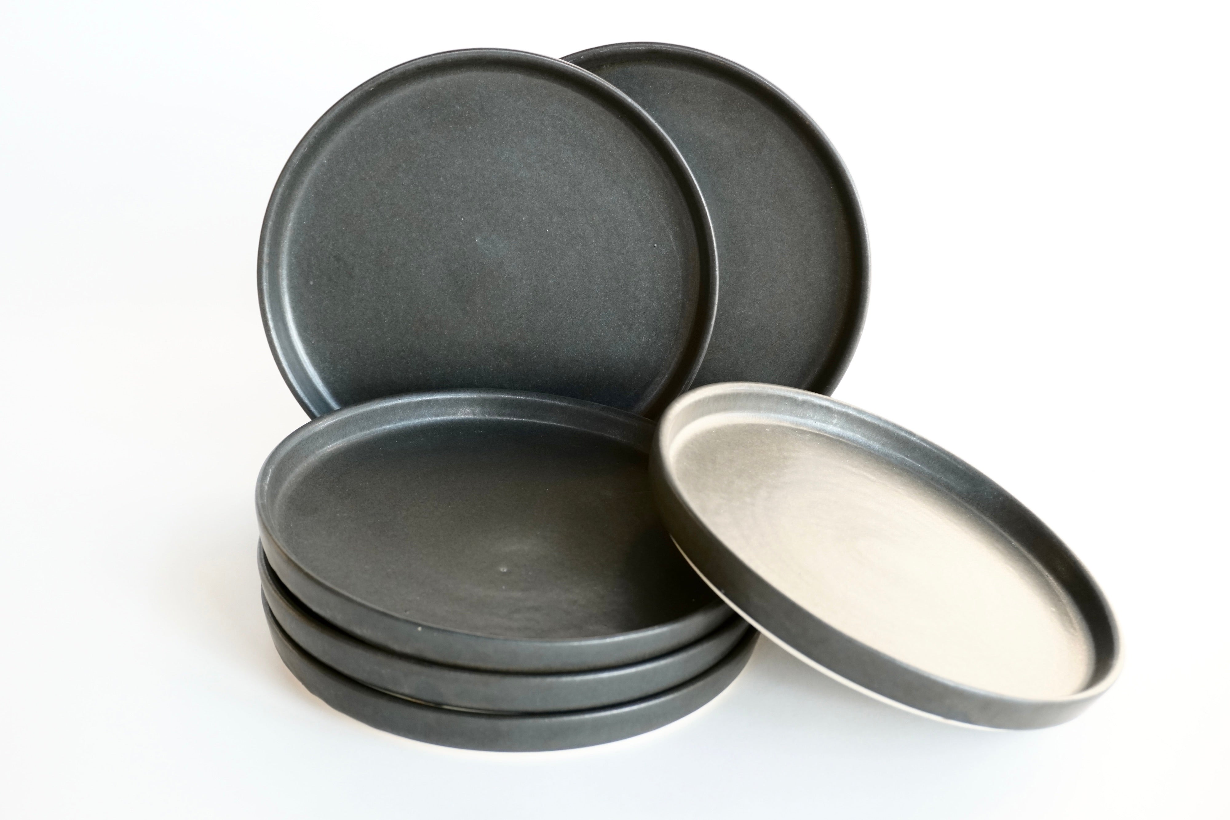 Piedra Negra Set de 6 Platos Postre Con Pared