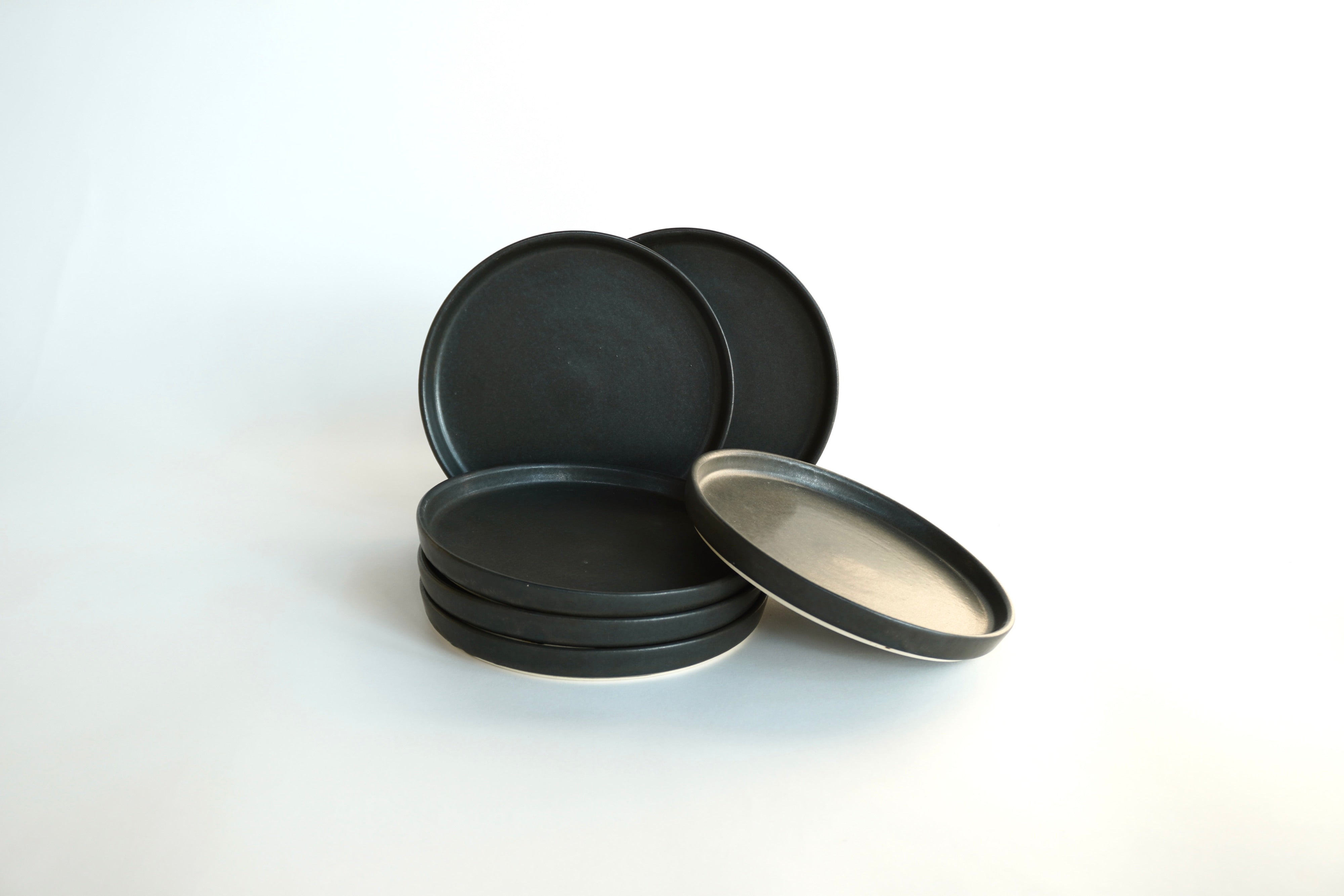 Piedra Negra Set de 6 Platos Postre Con Pared