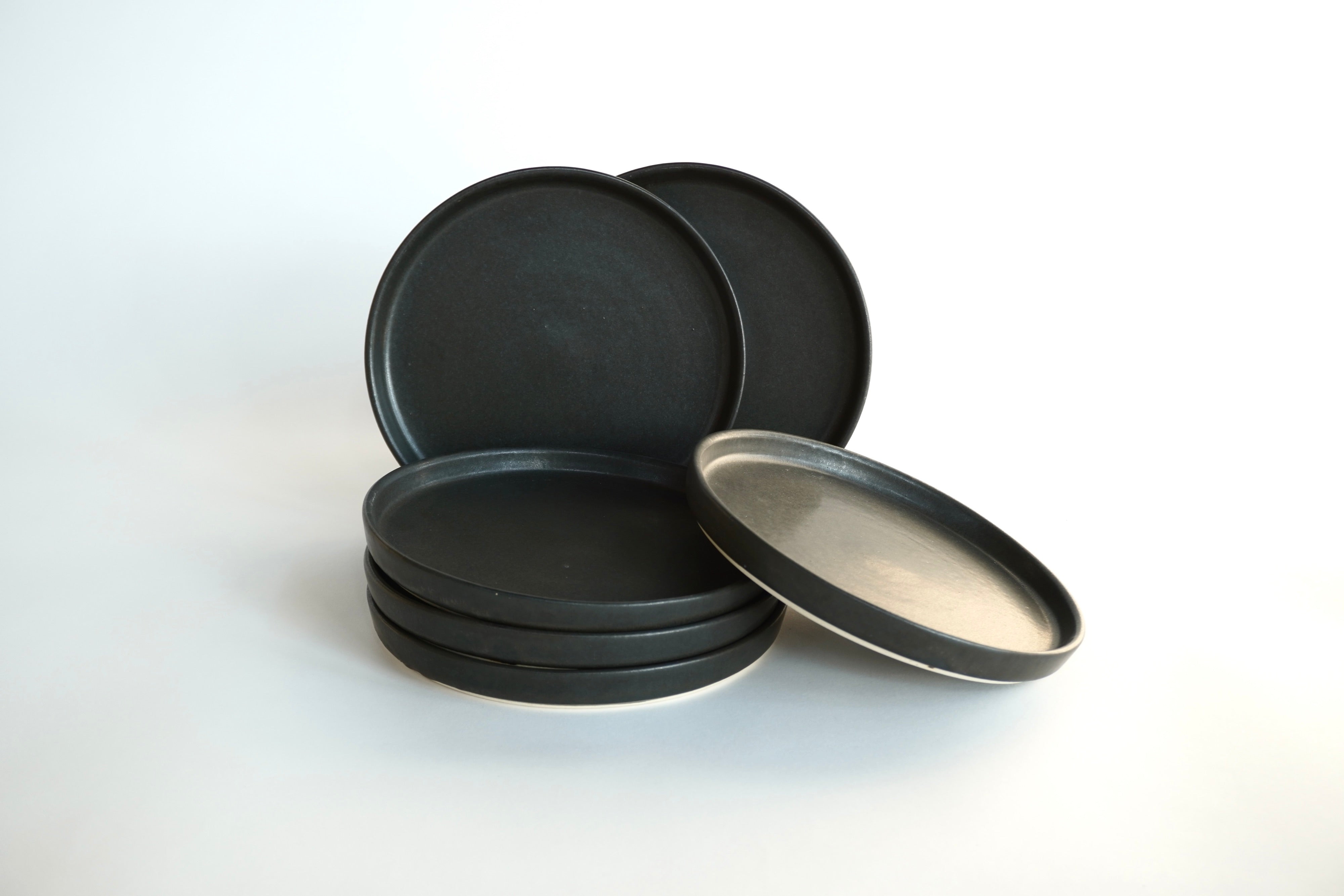 Piedra Negra Set de 6 Platos Postre Con Pared