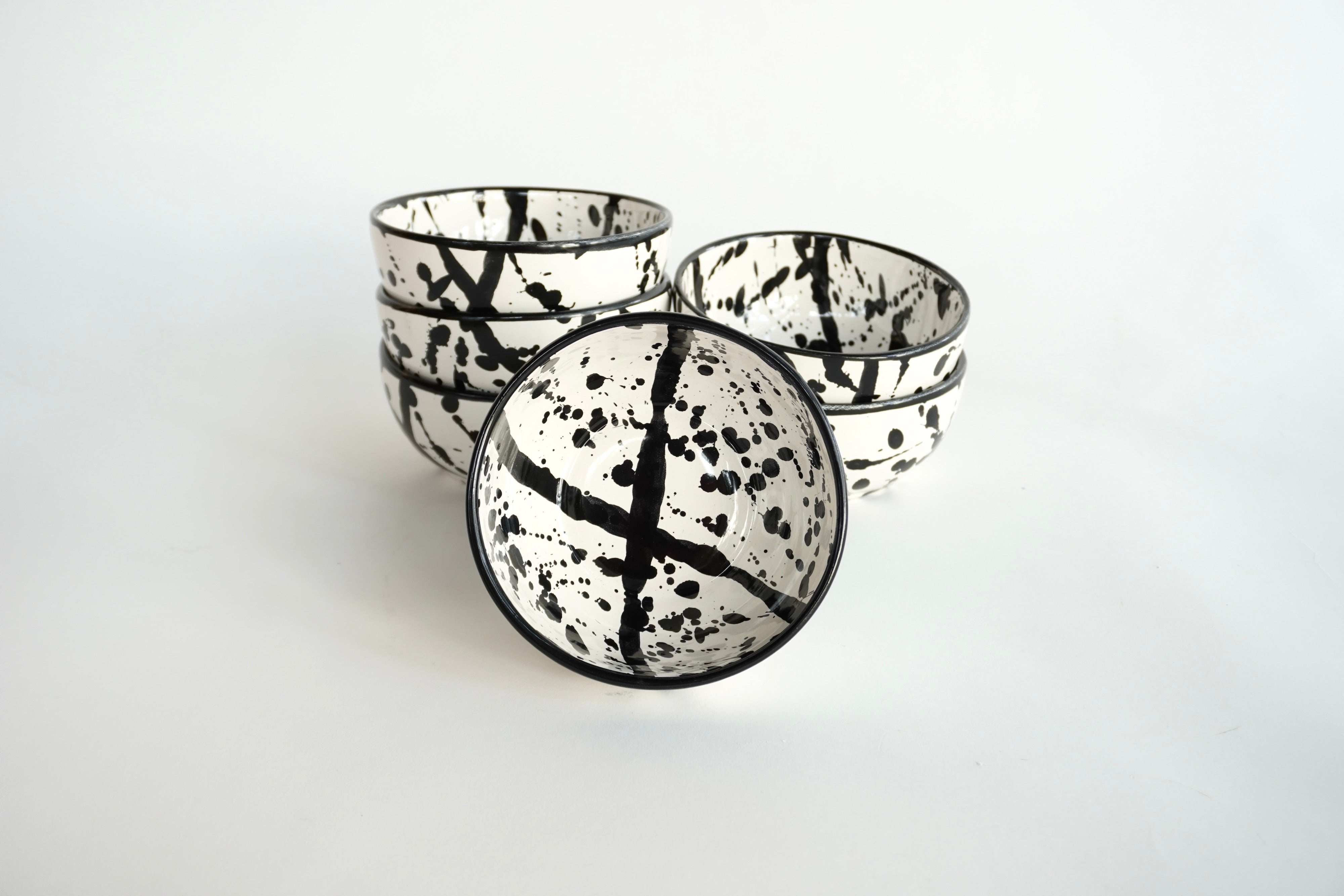 Negro Maya Brillante Set de 6 Bowls Consomeros