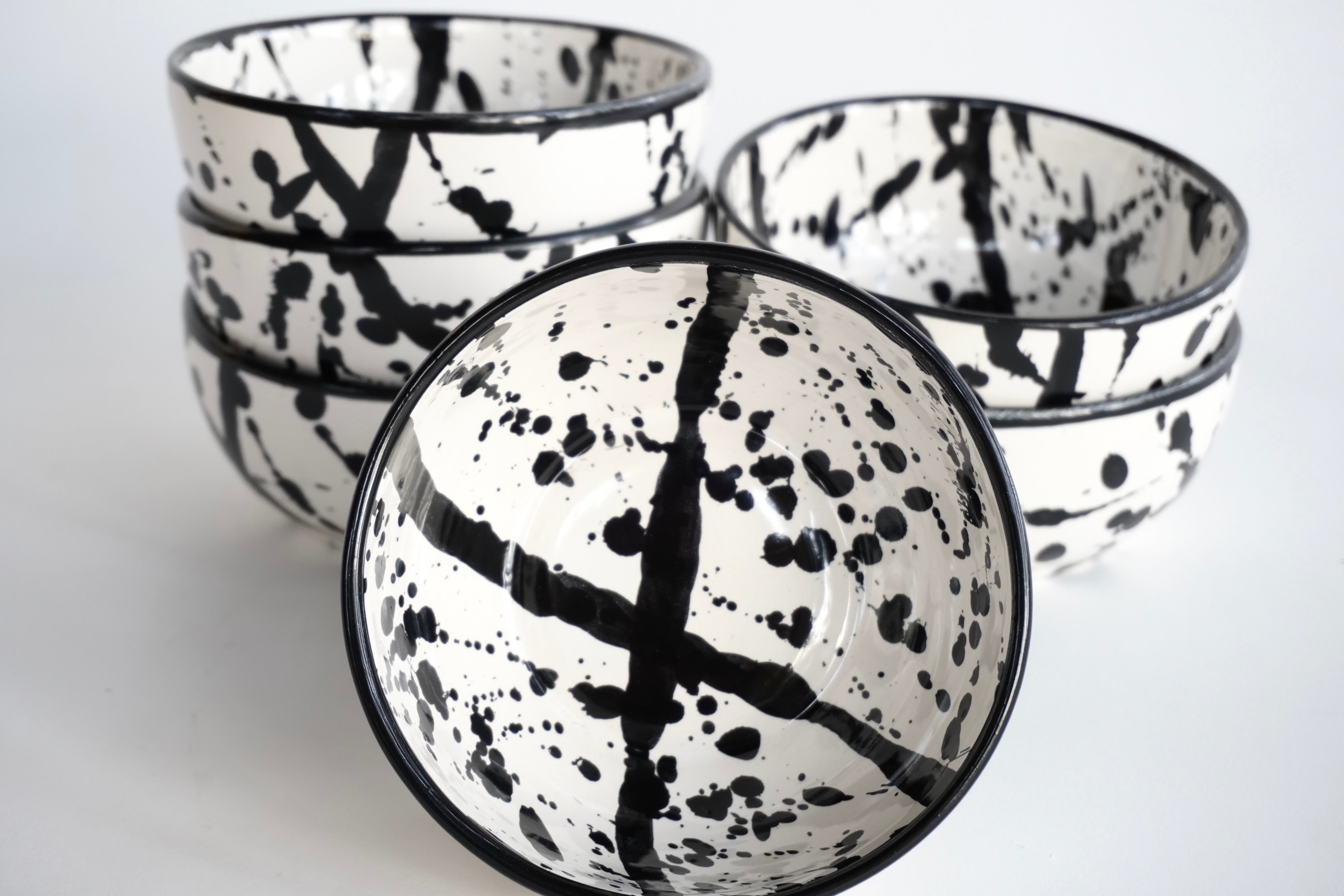 Negro Maya Brillante Set de 6 Bowls Consomeros