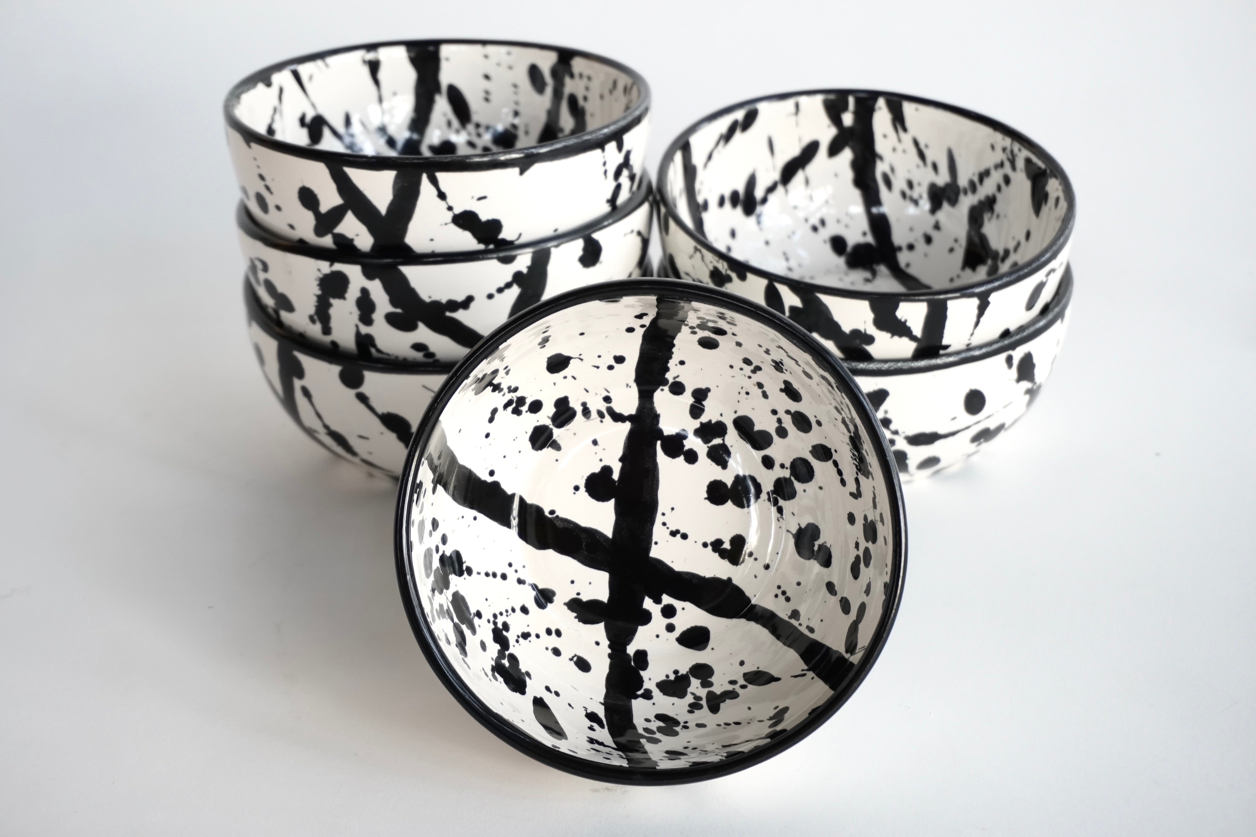 Negro Maya Brillante Set de 6 Bowls Consomeros