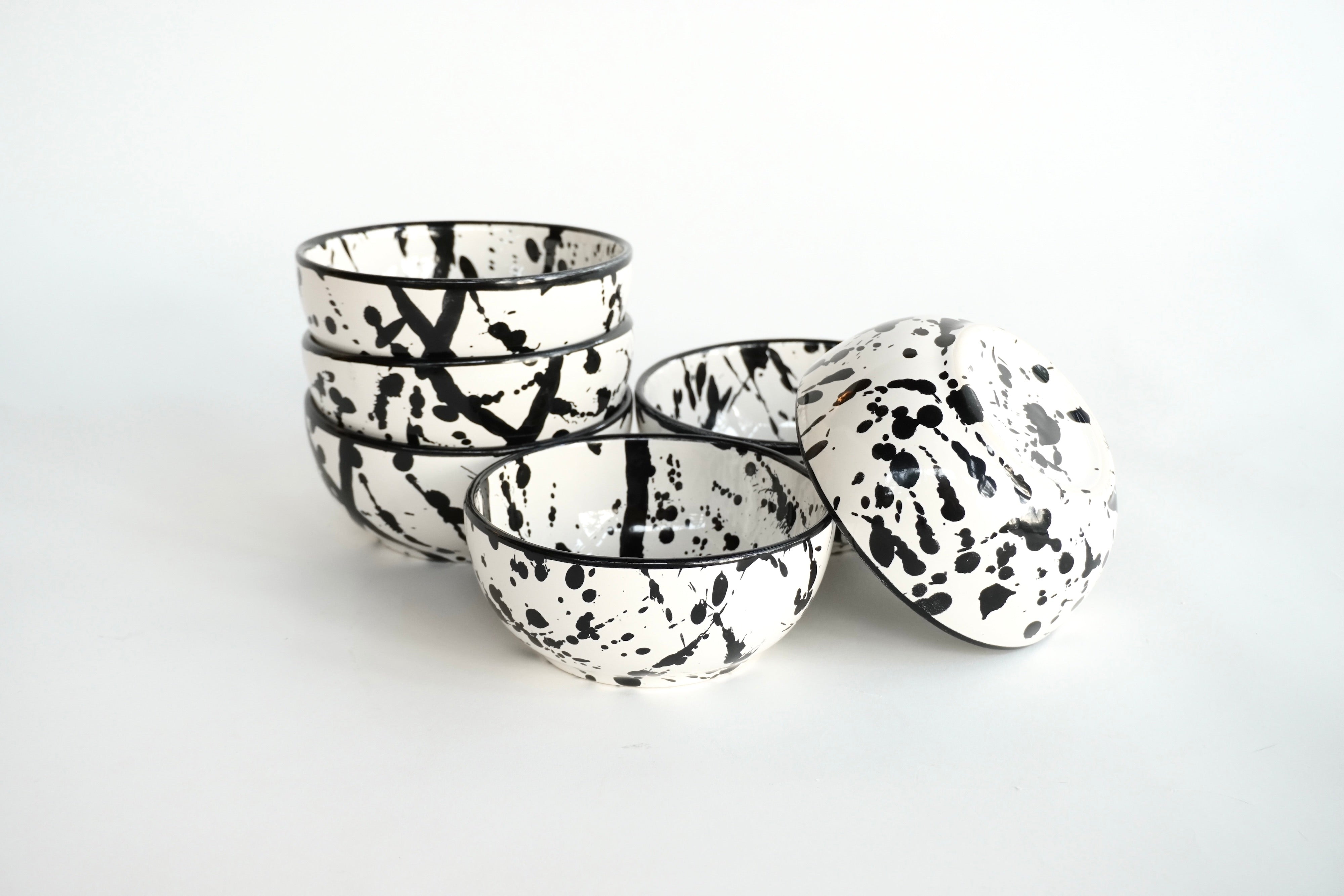 Negro Maya Brillante Set de 6 Bowls Consomeros
