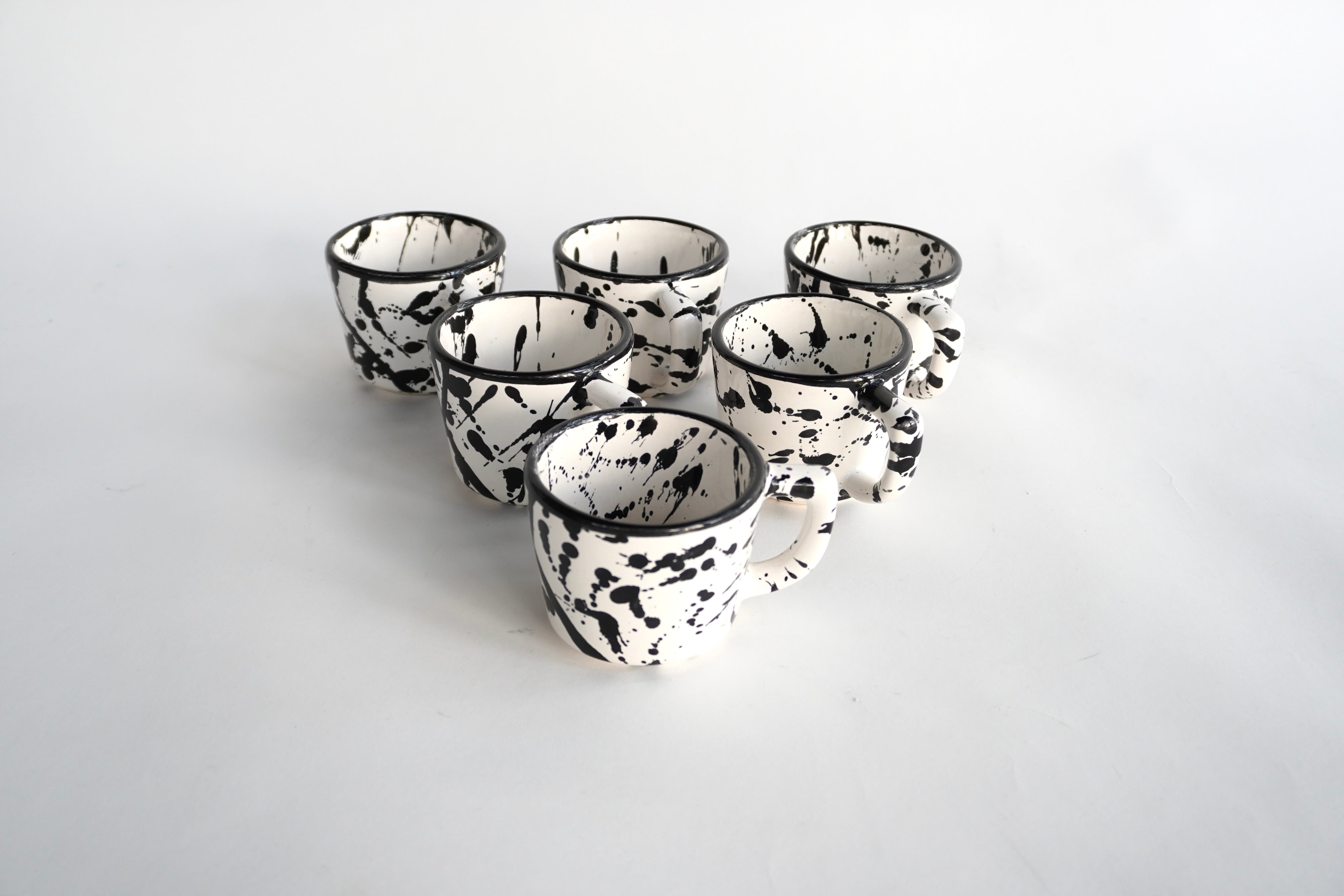 Set de 6 Tazas 8 Oz Negro Maya Brillante