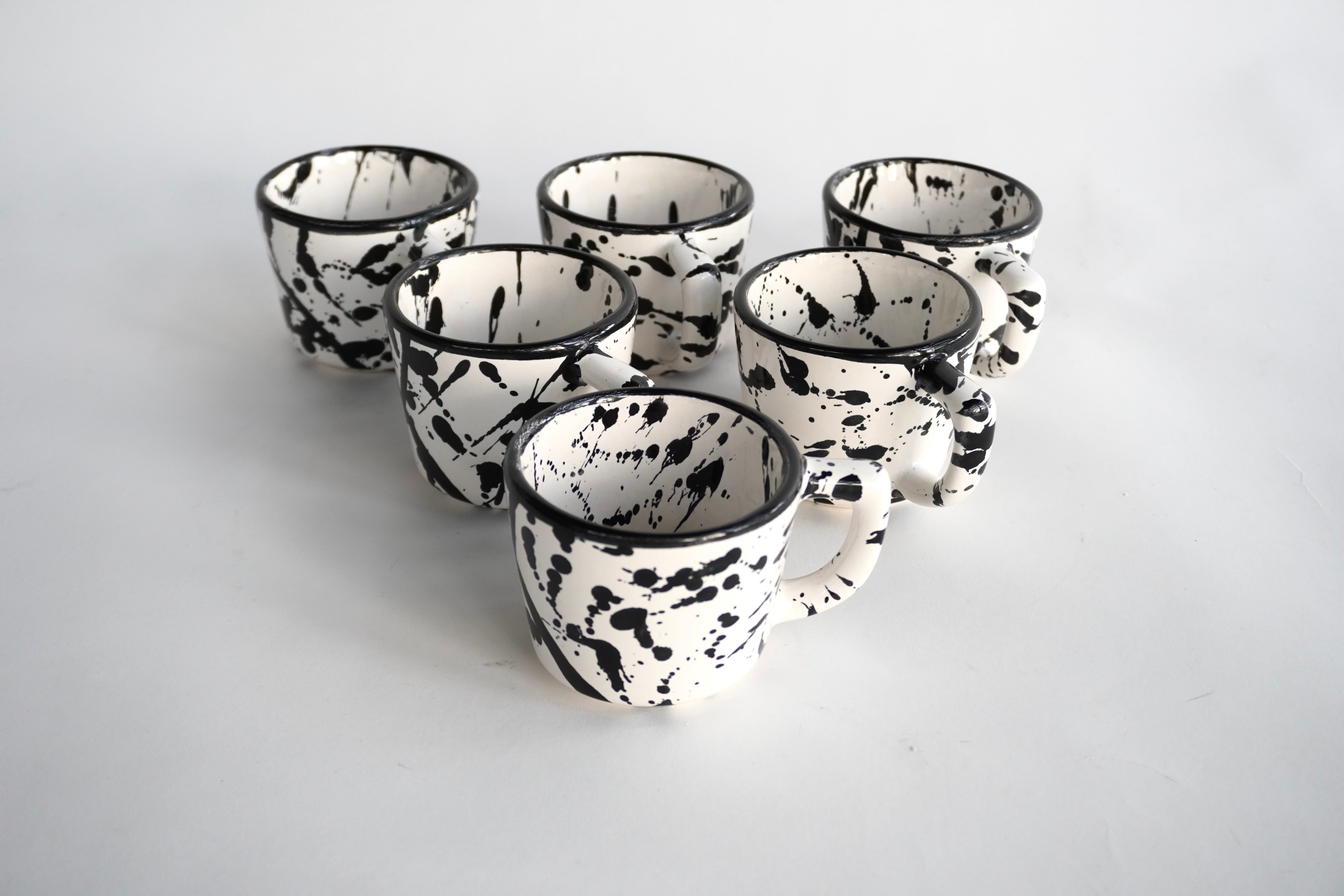 Set de 6 Tazas 8 Oz Negro Maya Brillante