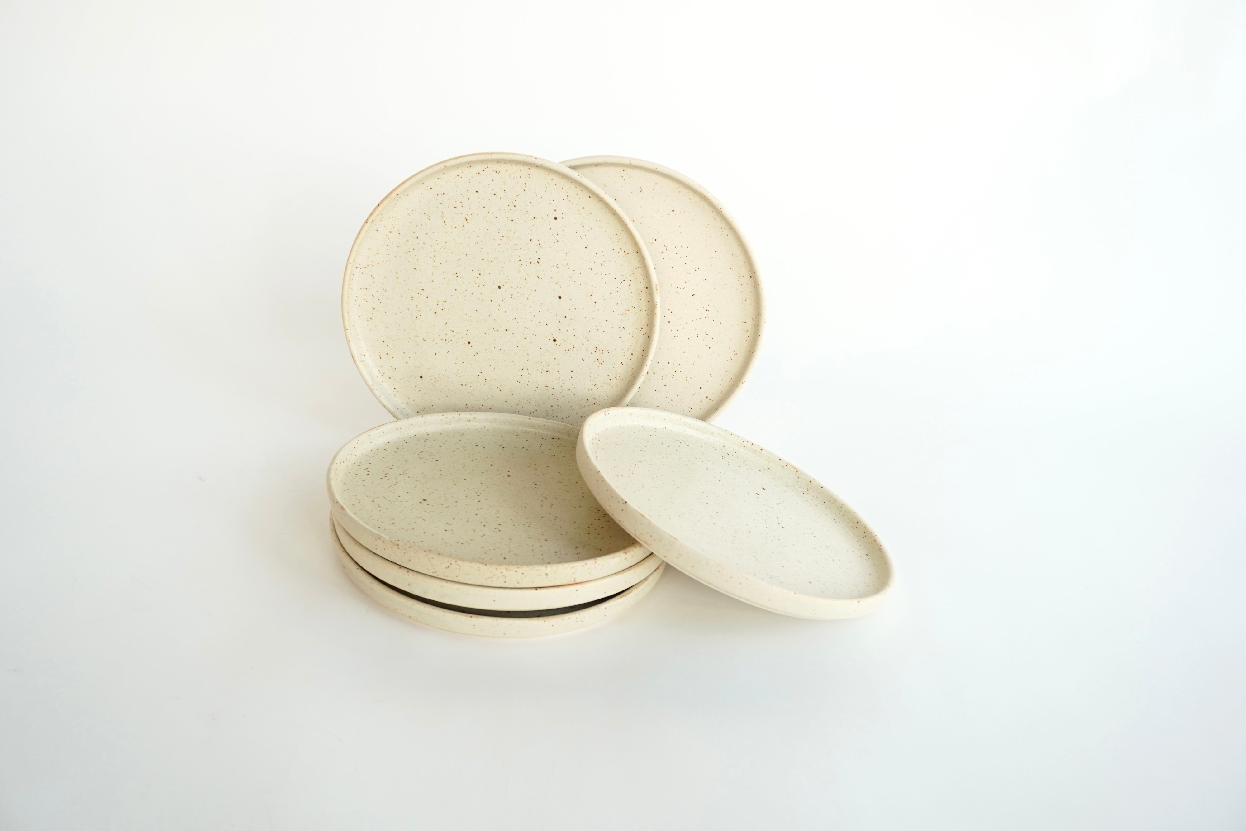 Arena blanca | Set de 6 platos trinche con pared Ø 26 cm línea rústica