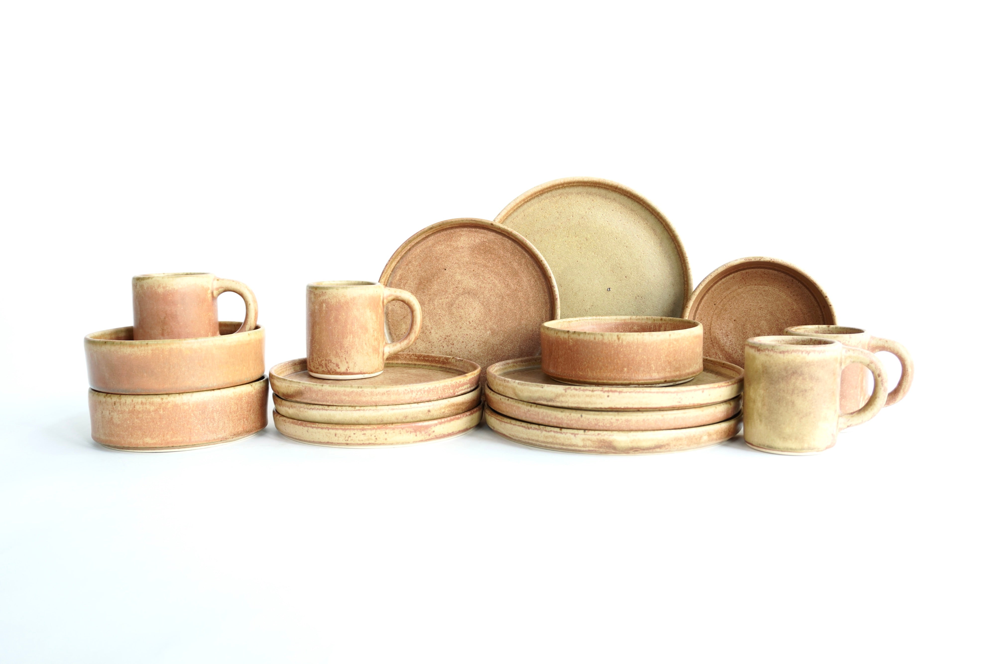 Terracota Set de Vajilla Con Pared para 4 Personas