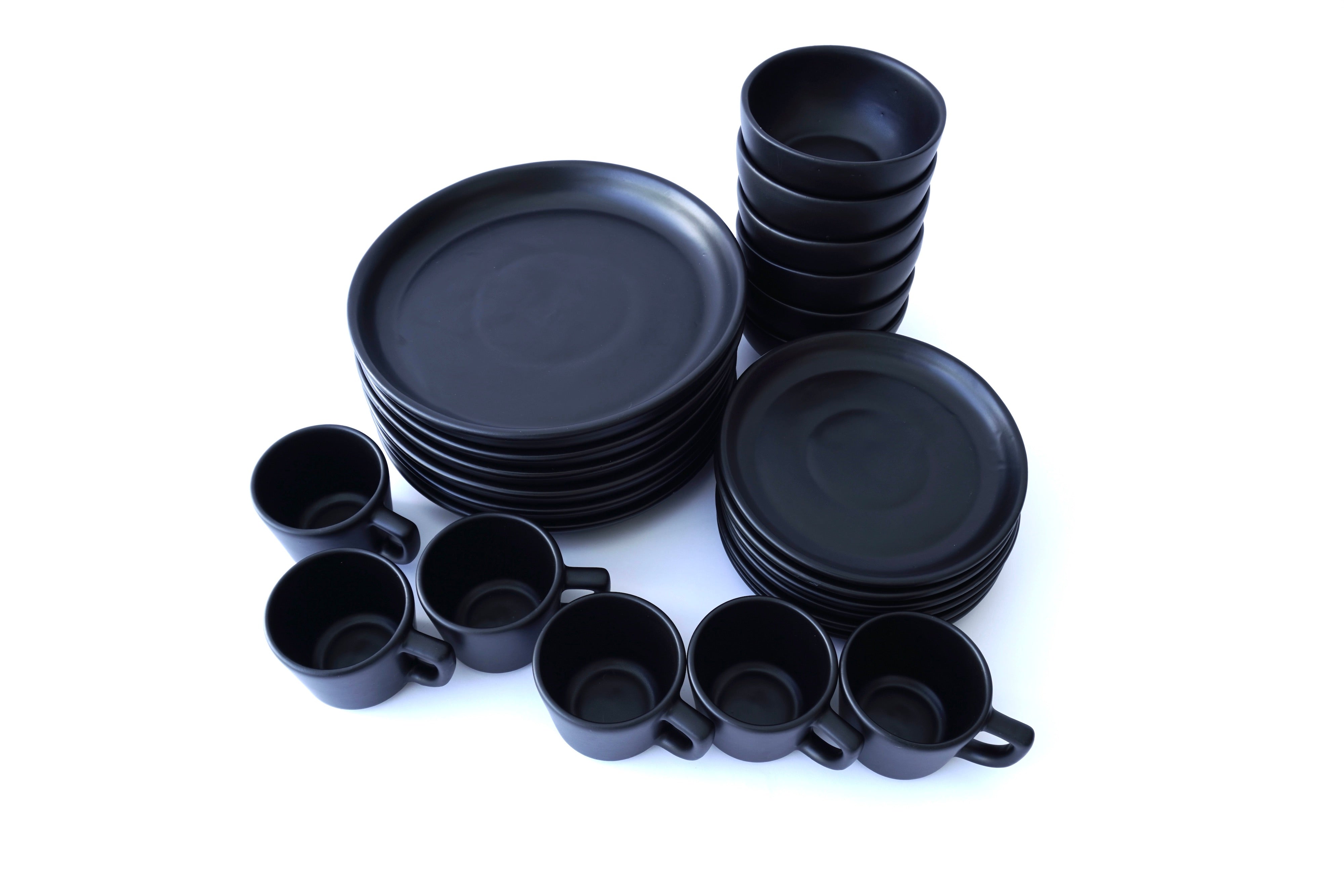 Black Out Set de Vajilla Trapezoidal Con Pared para 6 Personas