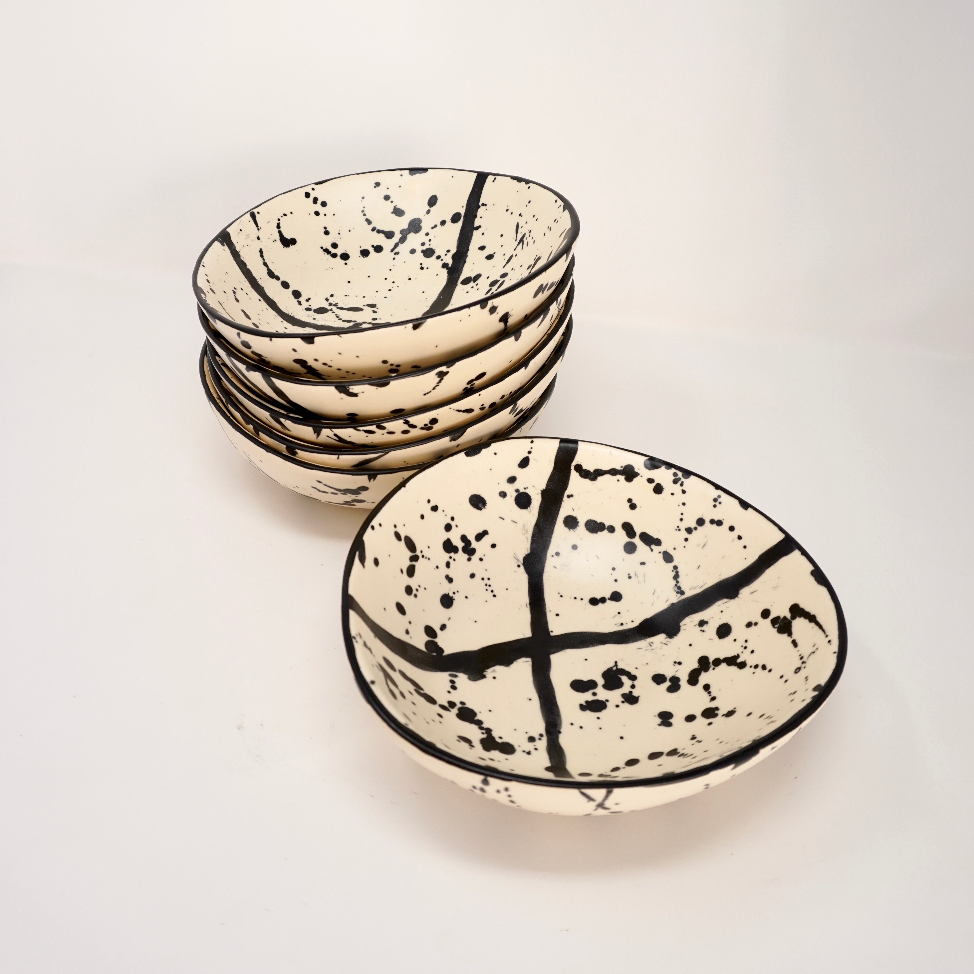 Negro Maya Set de 6 Bowls Irregulares
