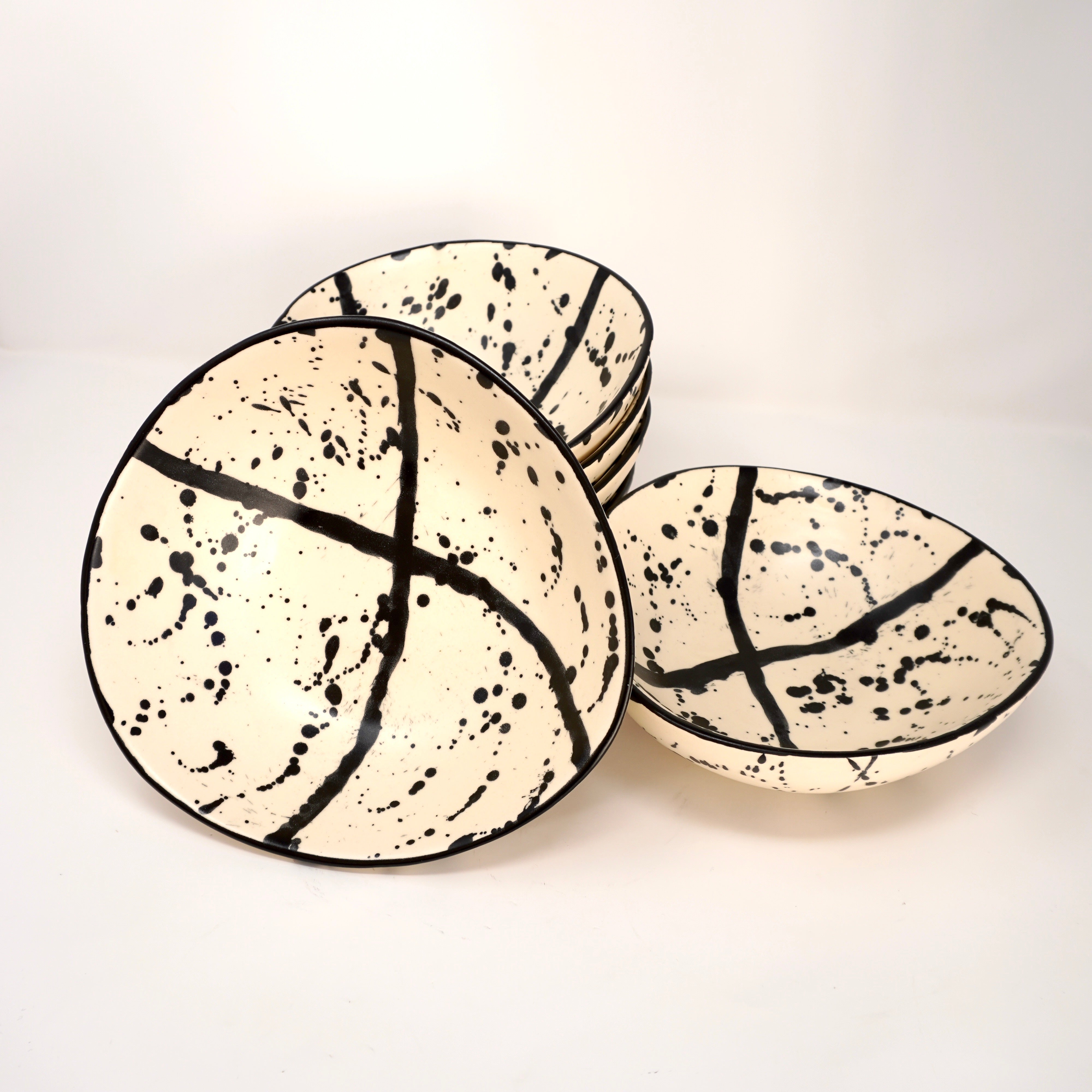 Negro Maya Set de 6 Bowls Irregulares