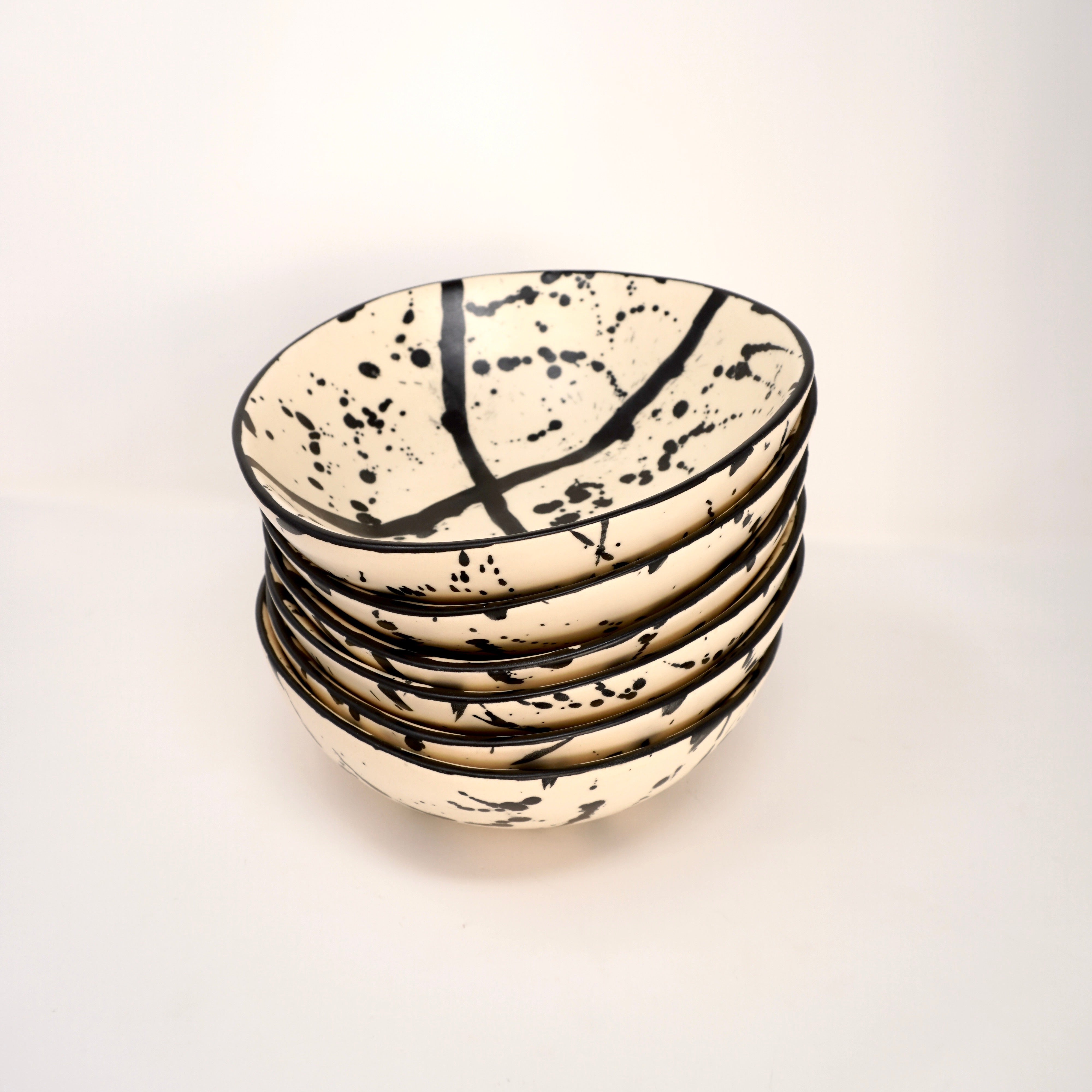 Negro Maya Set de 6 Bowls Irregulares