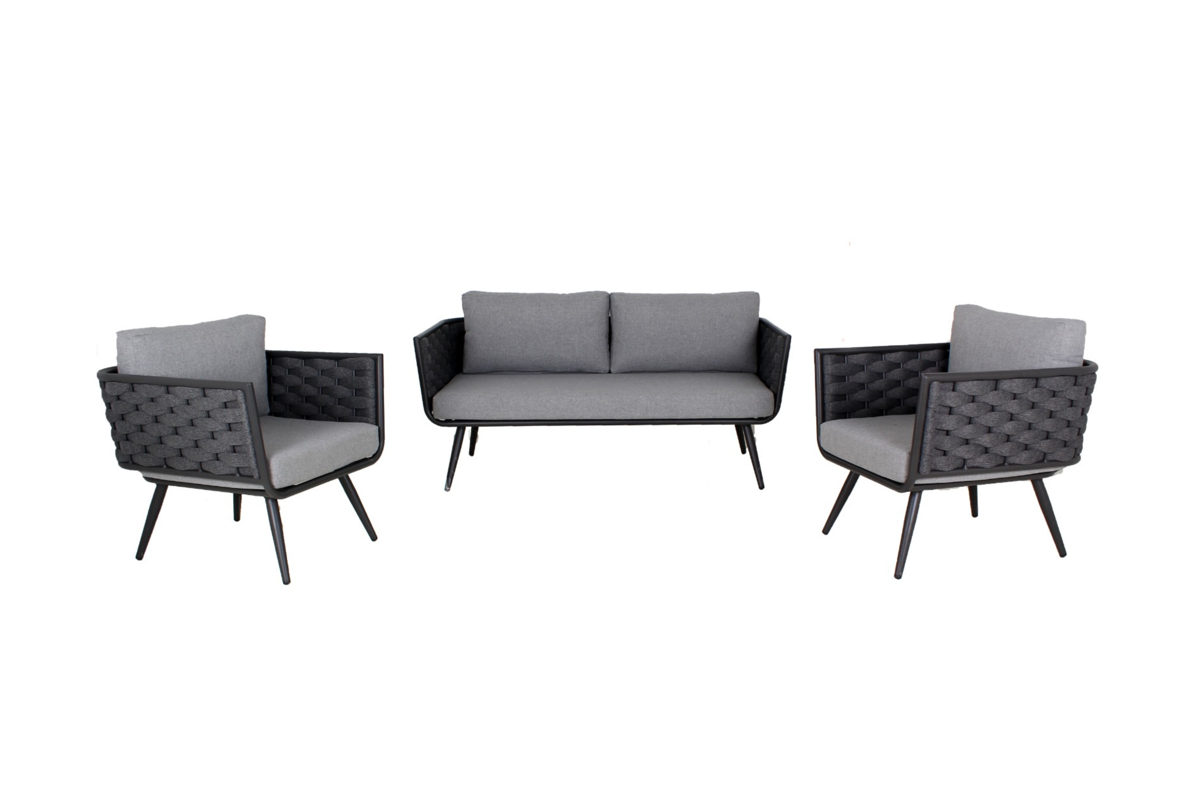 Sala Tulum para Exterior GRIS | Love Seat + 2 Sillones