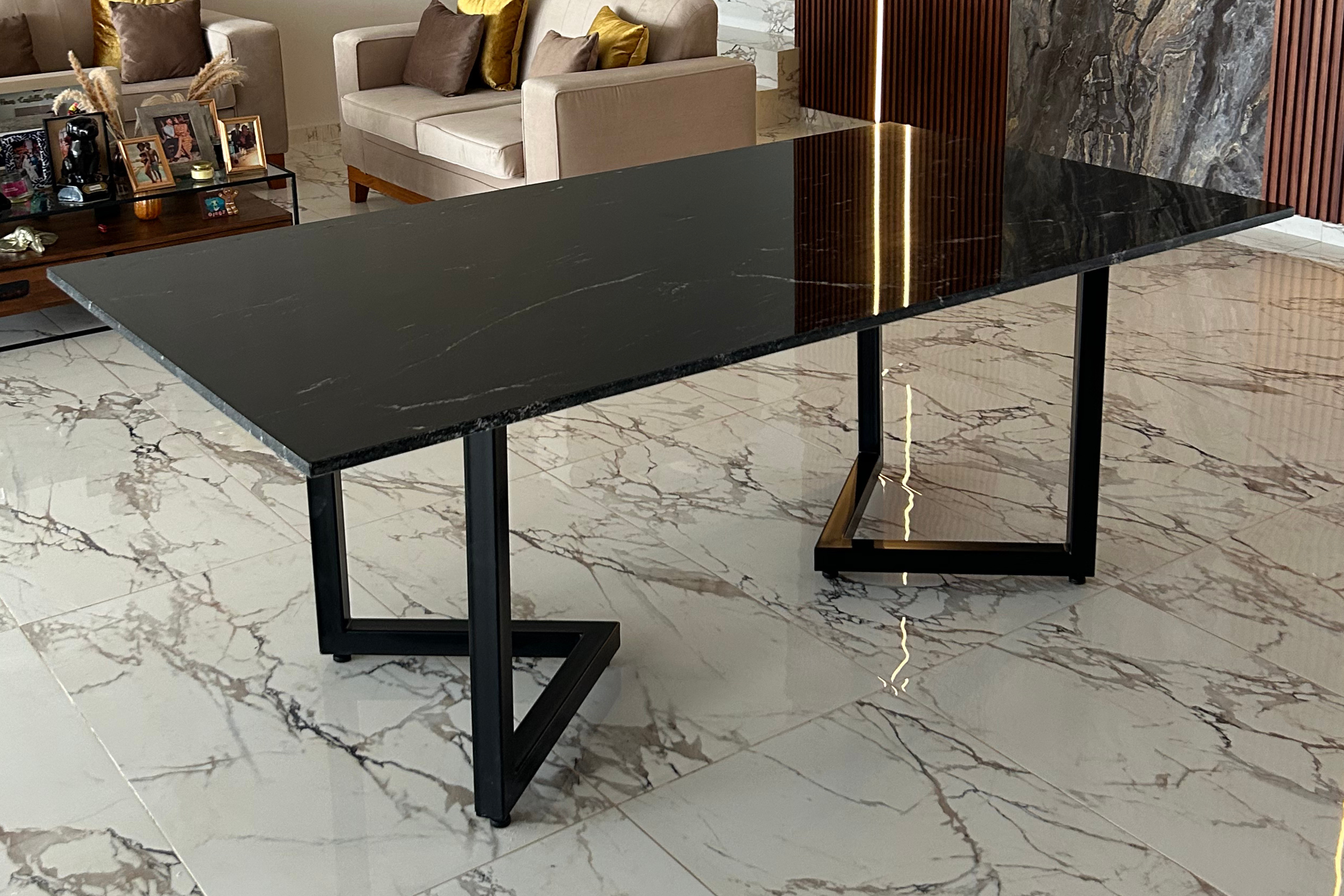 Comedor Rectangular 2 M x 1.10 M | Granito Vía Láctea Pulido y Brillado (Sólo Disponible en Mérida, Yucatán📍)