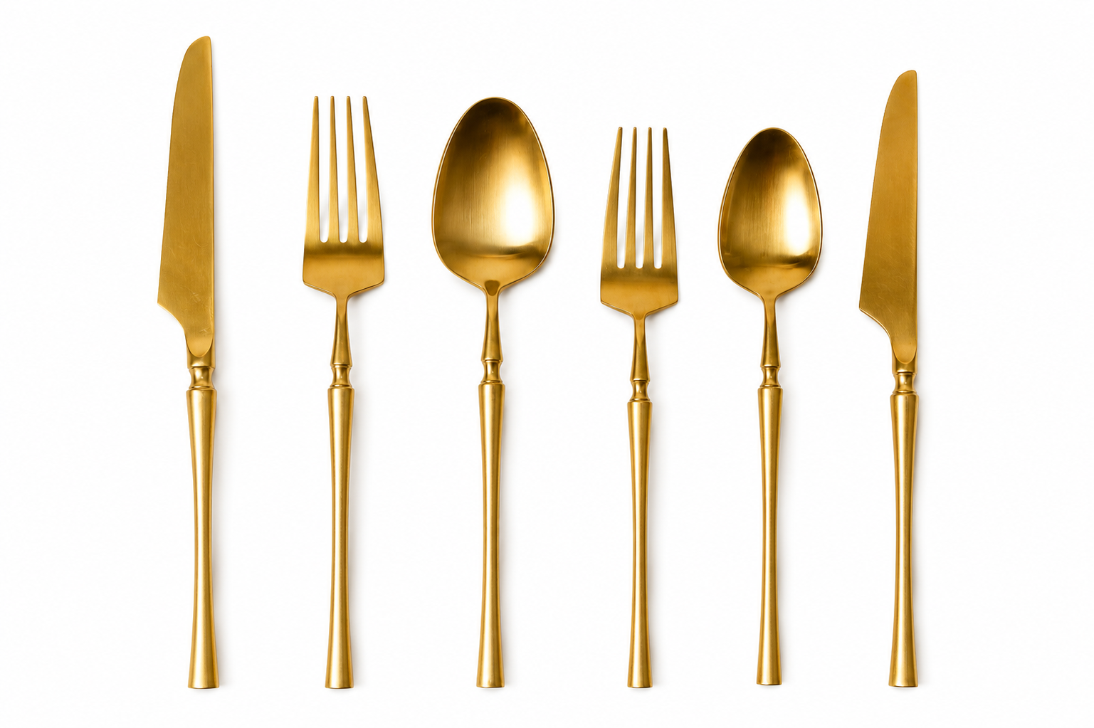 Gold semi-matte | Cubiertos catrin 5 piezas por servicio