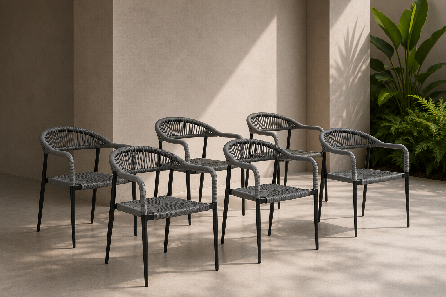 Set de 6 Sillas Huatulco GRIS